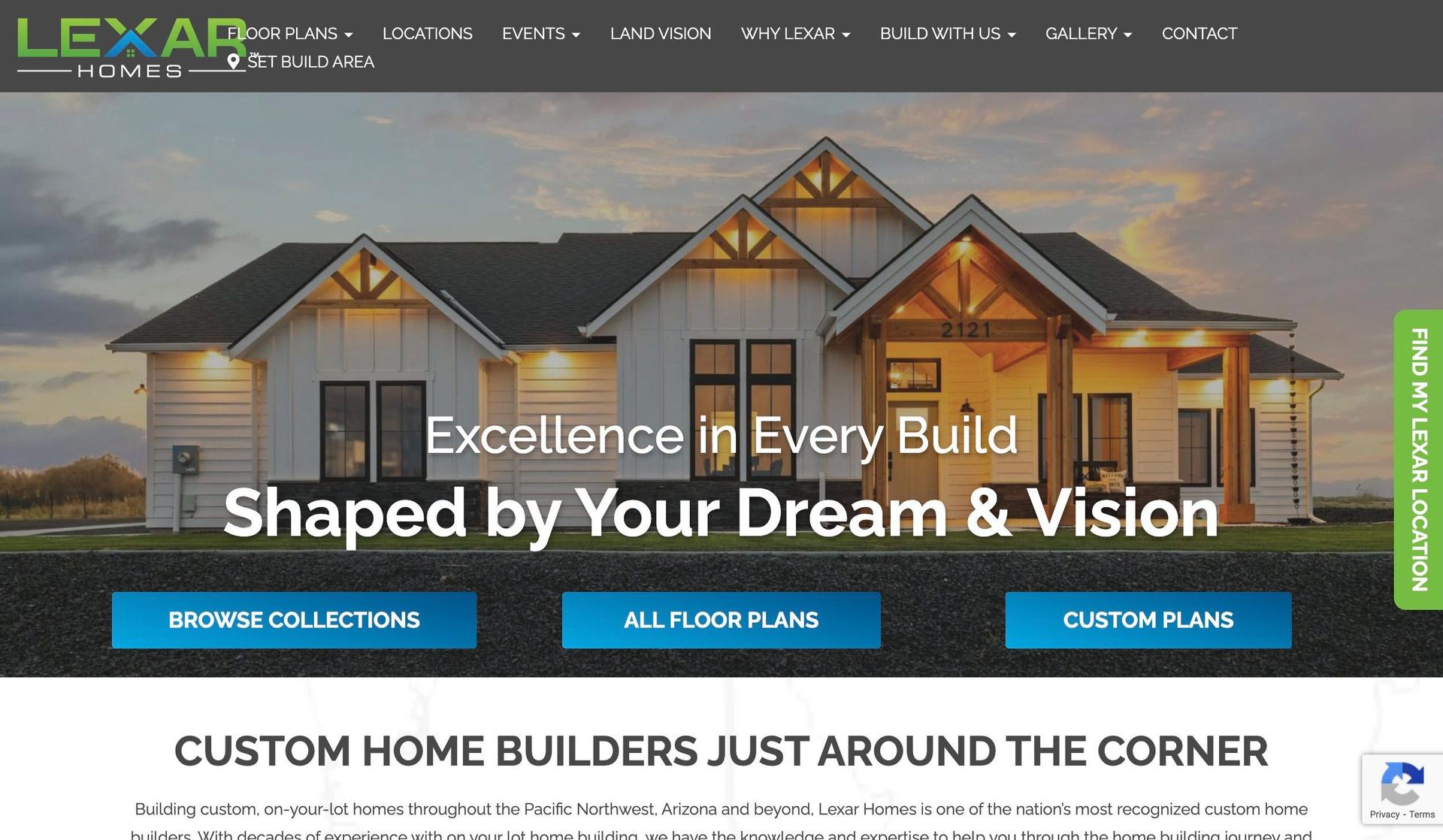 Lexar Homes-professional services website design