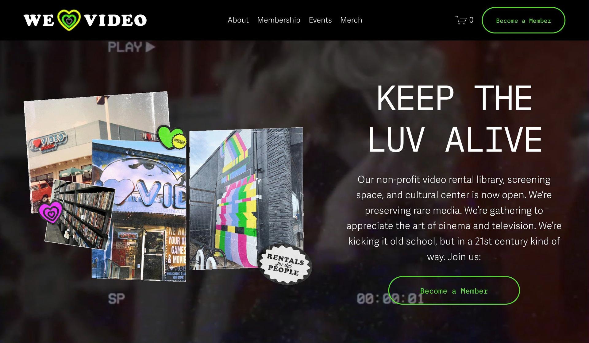 We Luv Video-retro websites