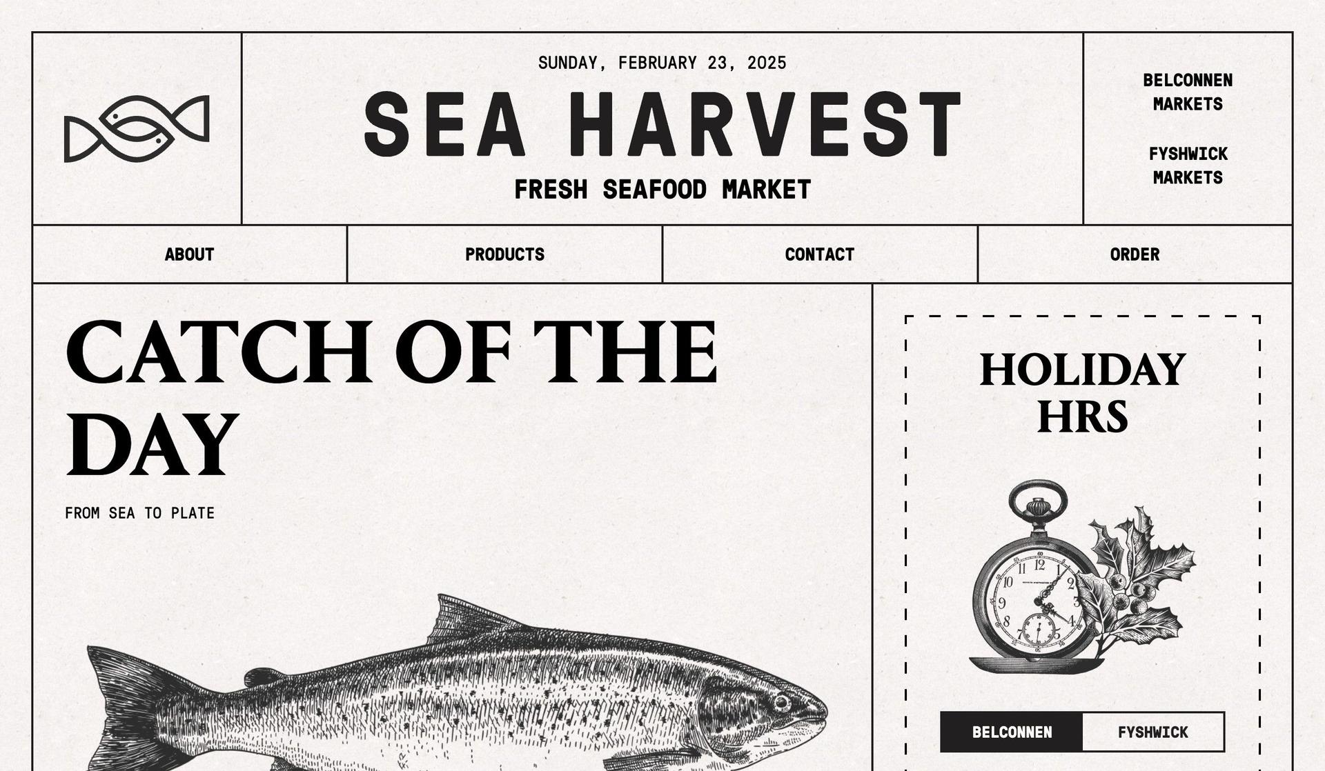 Sea Harvest-retro websites