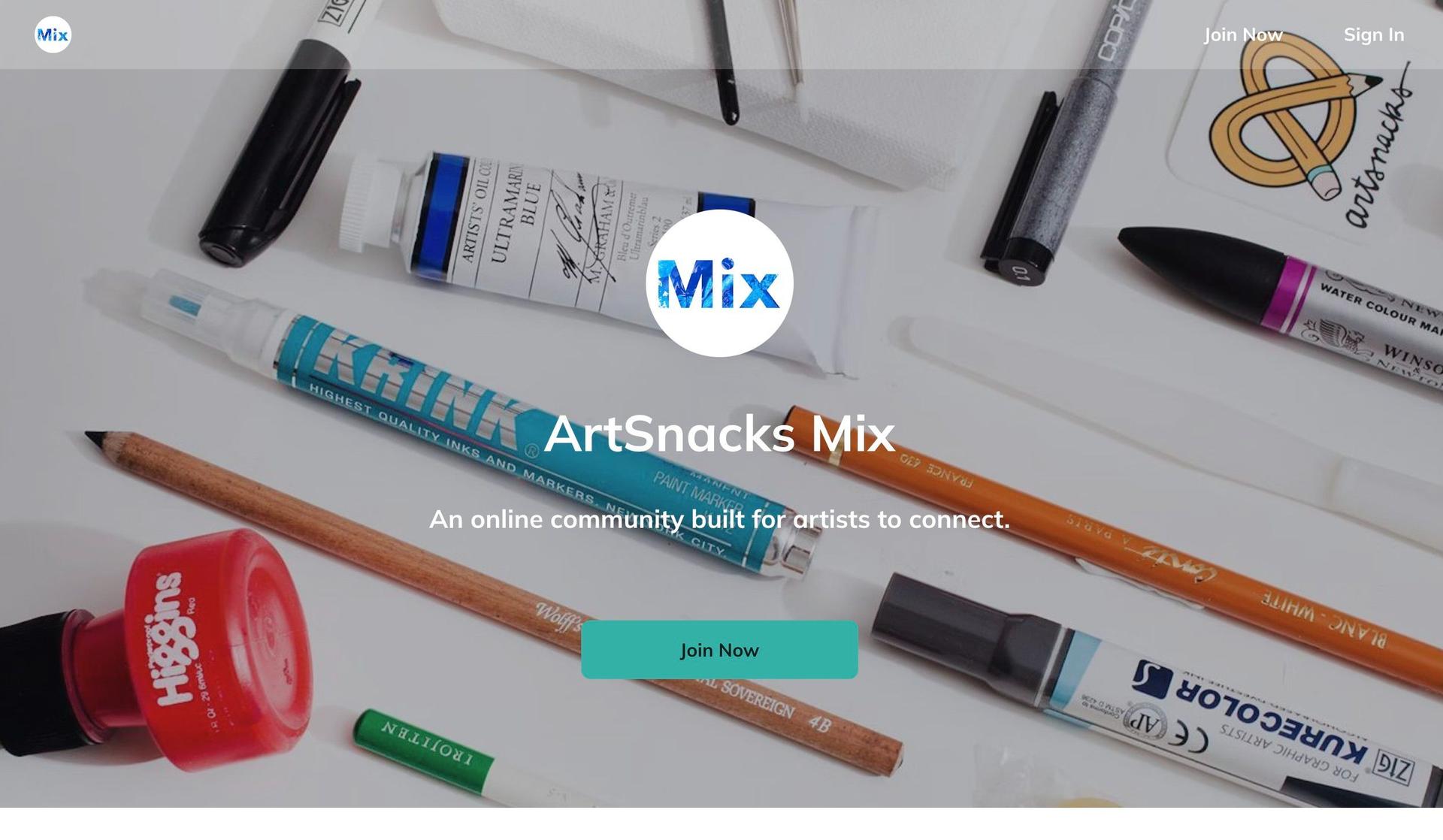 Mix Artsnacks-community website examples