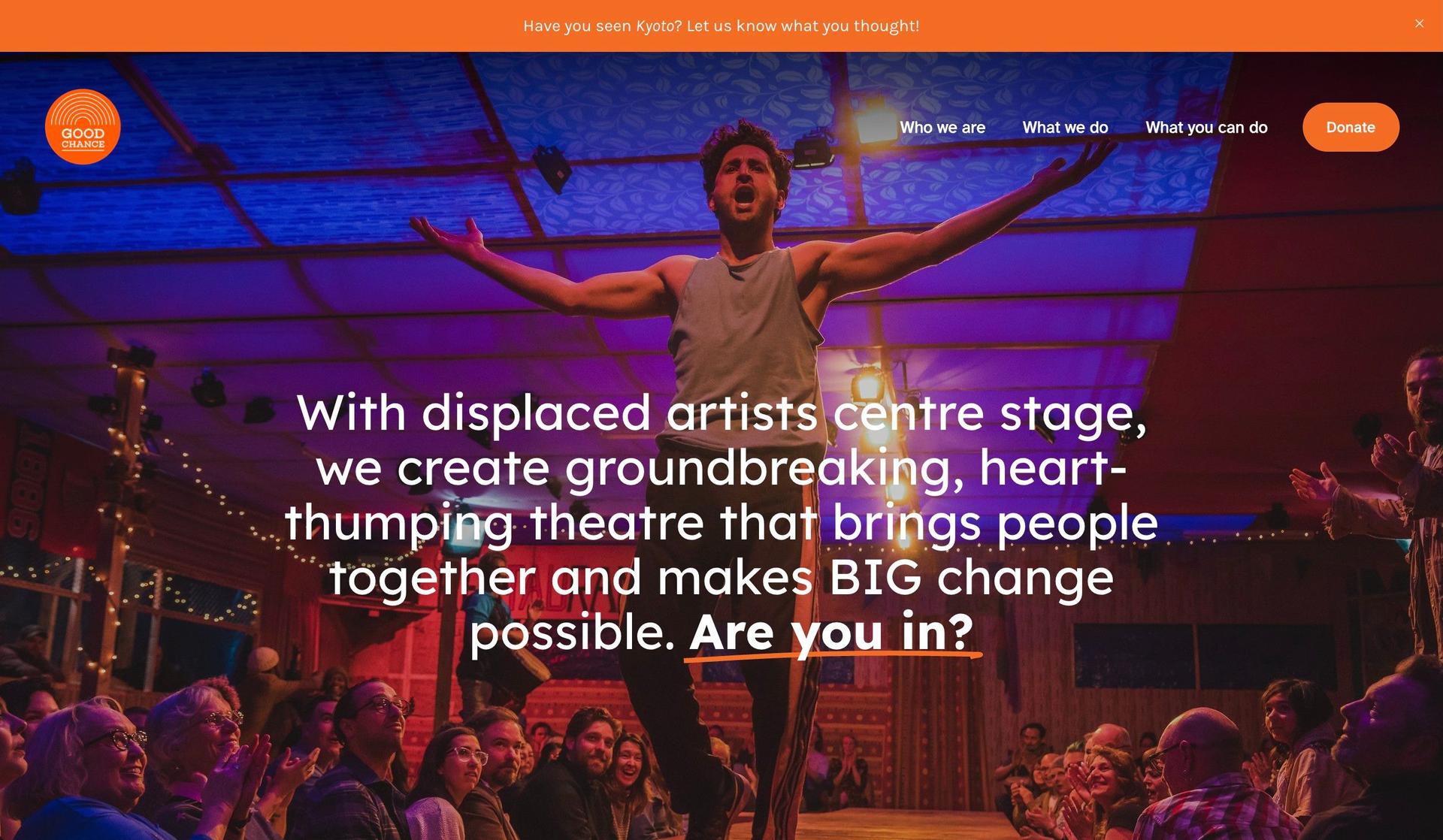 Good Chance-theater website examples