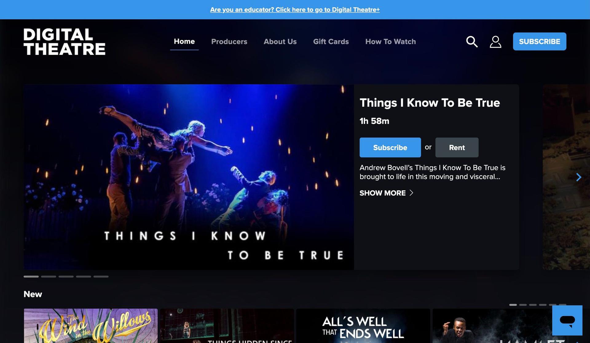 Digital Theatre-theater website examples