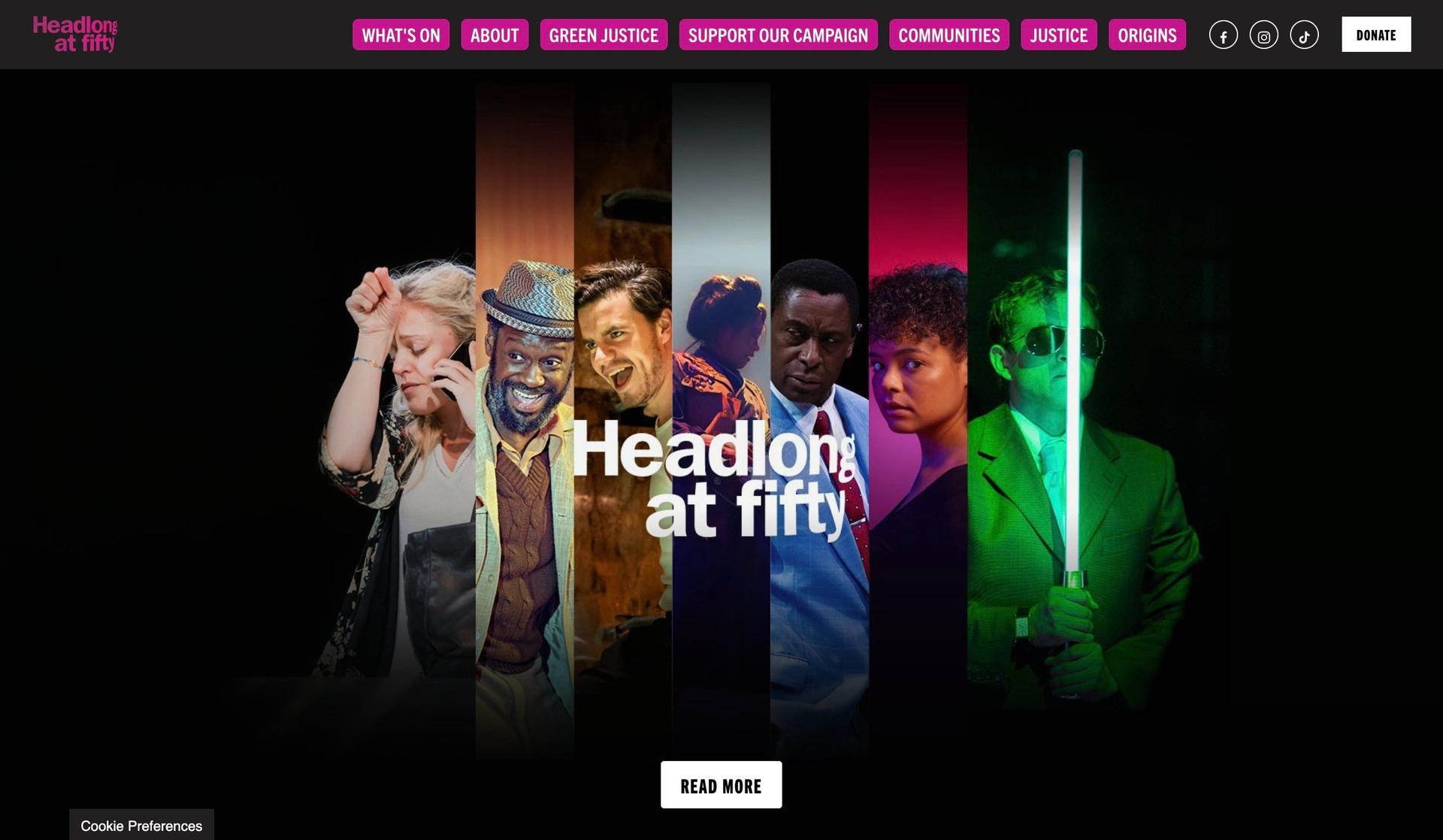 Headlong-theater website examples
