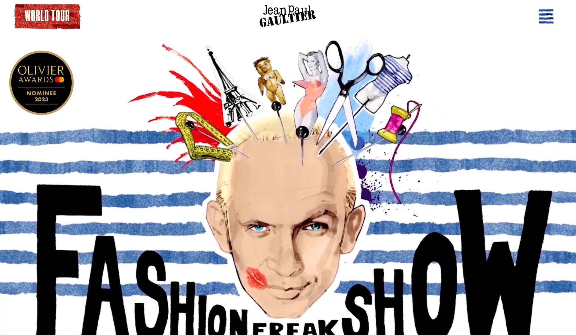 JPG Fashion Freak Show-theater website examples