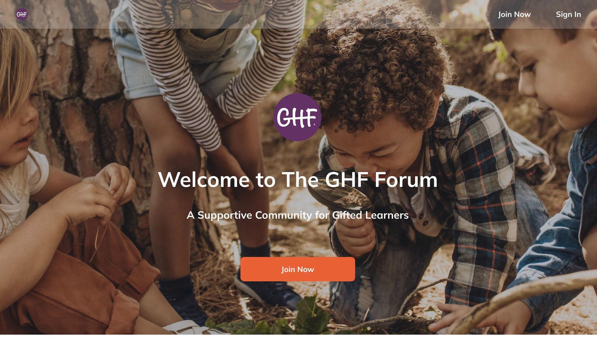 GHF Learners-examples of community forum website design
