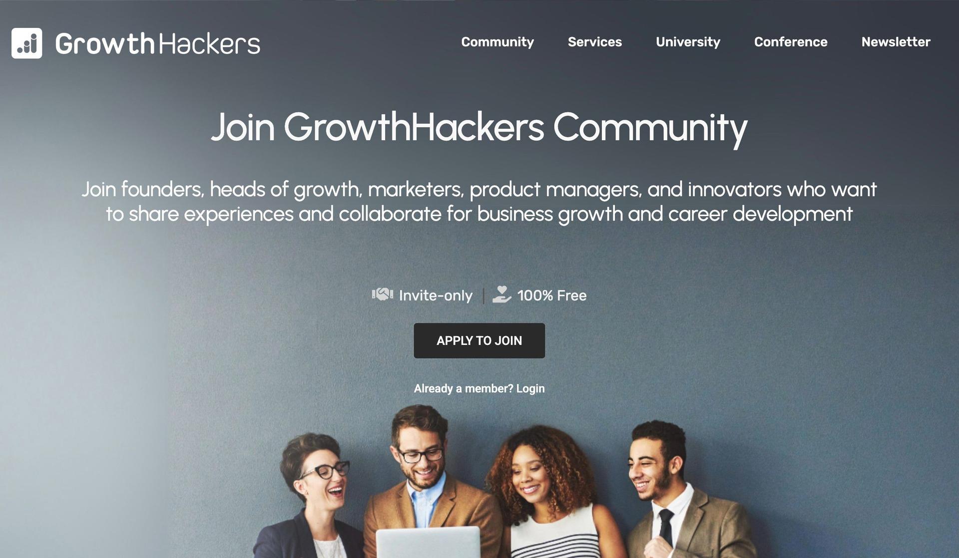 GrowthHackers-examples of community forum website design