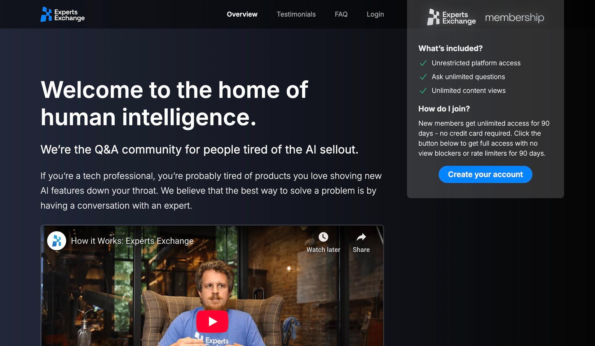 Experts Exchange-examples of community forum website design