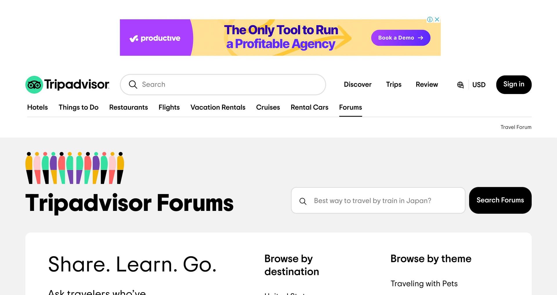 TripAdvisor Forum-examples of community forum website design