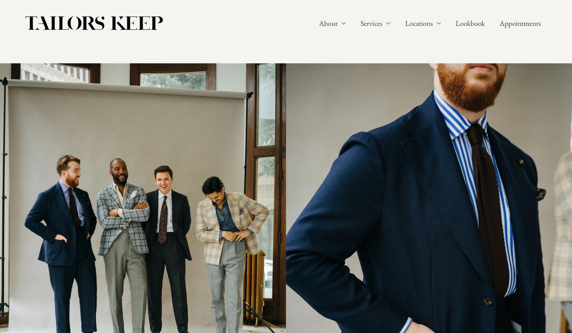 Tailors Keep-tailor website design