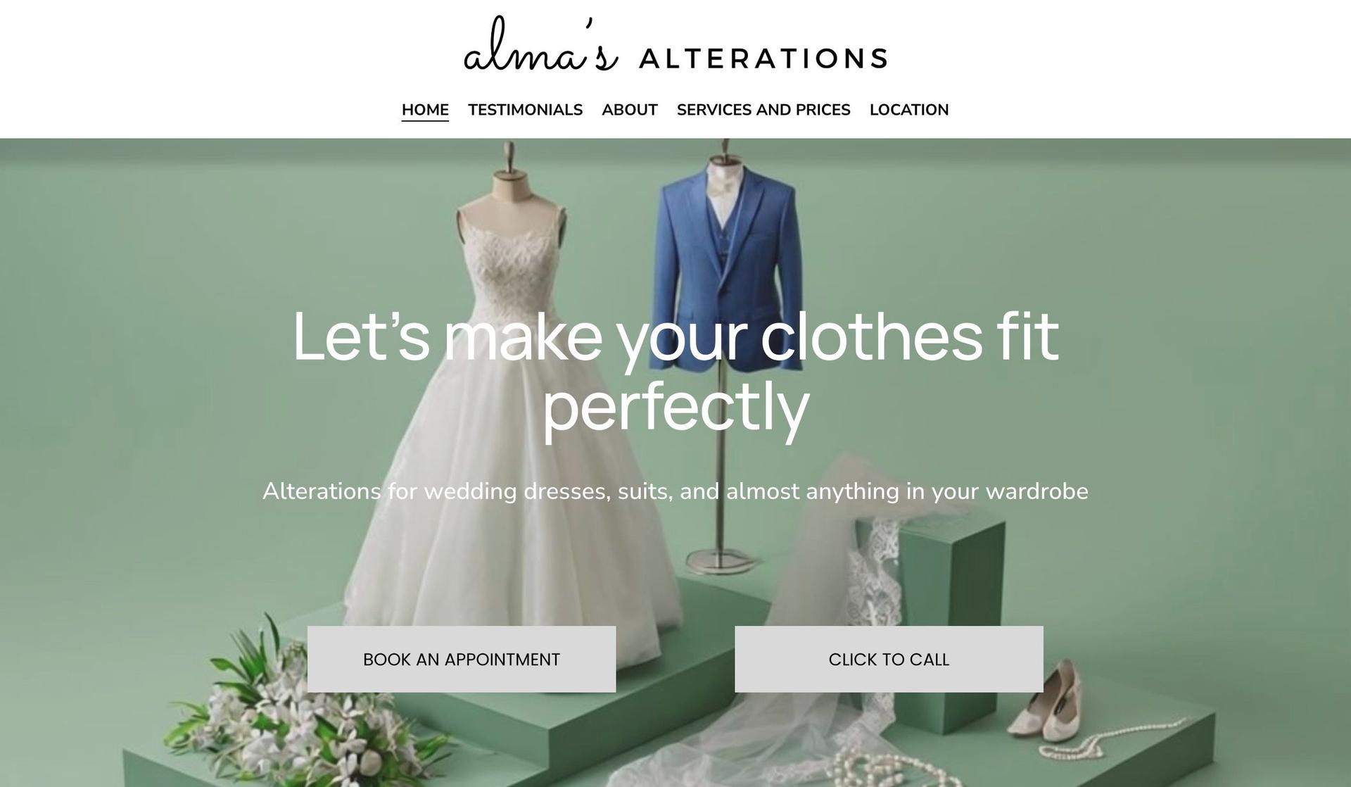 Brighton Alterations-tailor website design