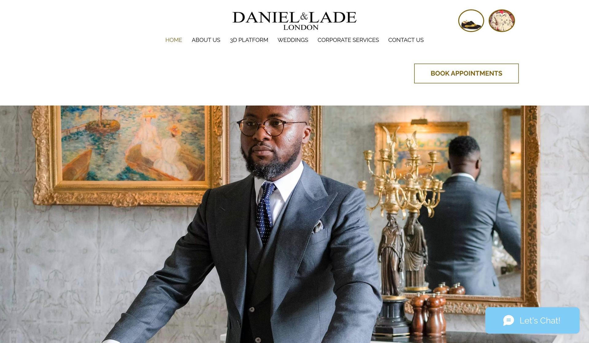 Daniel and Lade-tailor website design