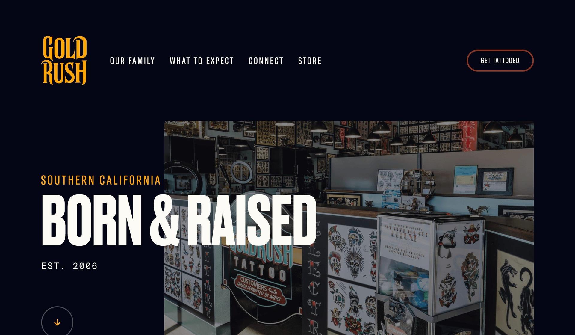 Gold Rush Tattoo-tattoo website design