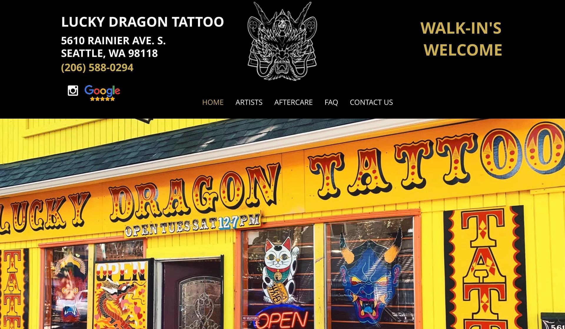 Lucky Dragon Tattoo Parlor-tattoo website design