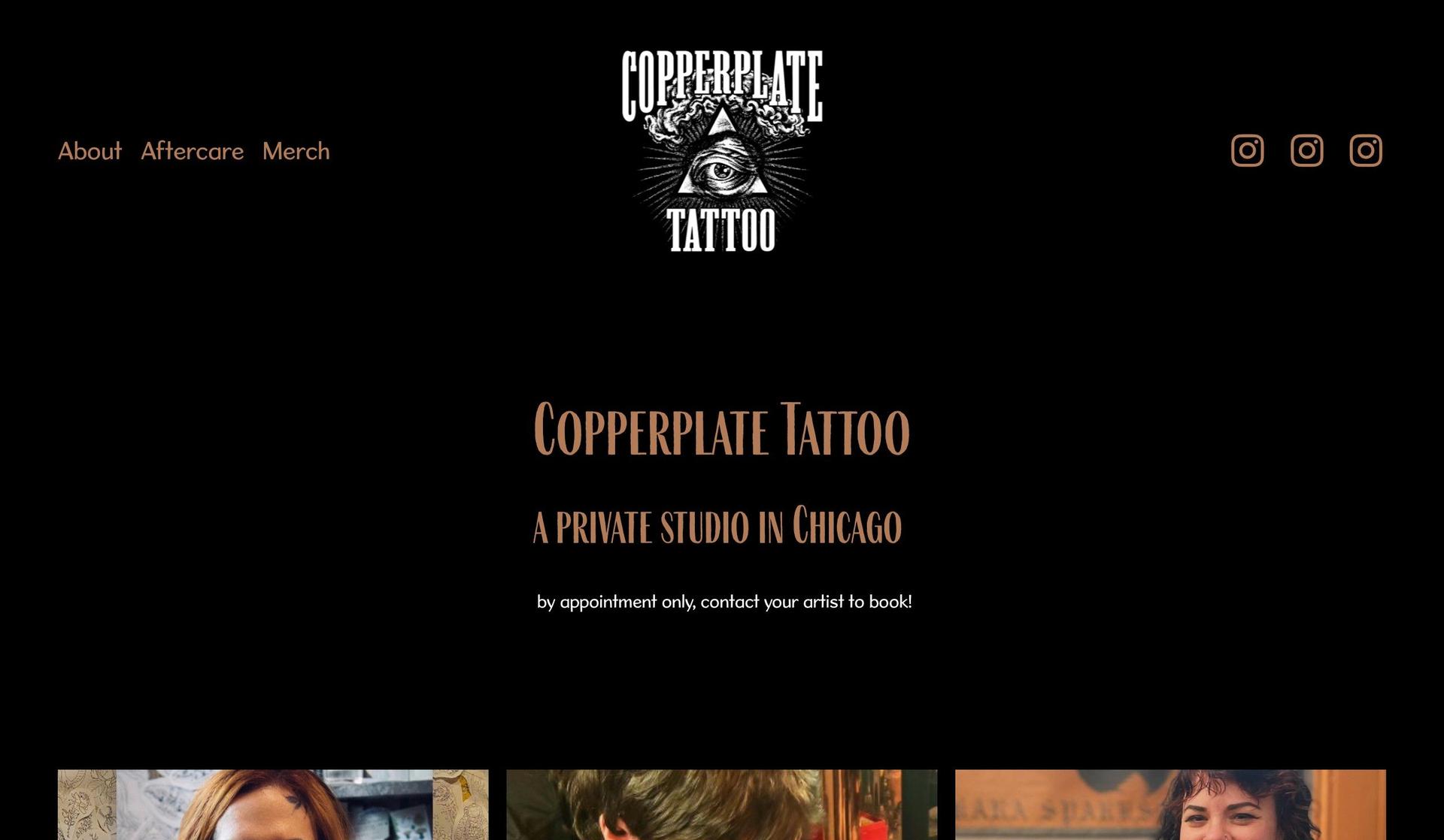 Copperplate Tattoo-tattoo website design