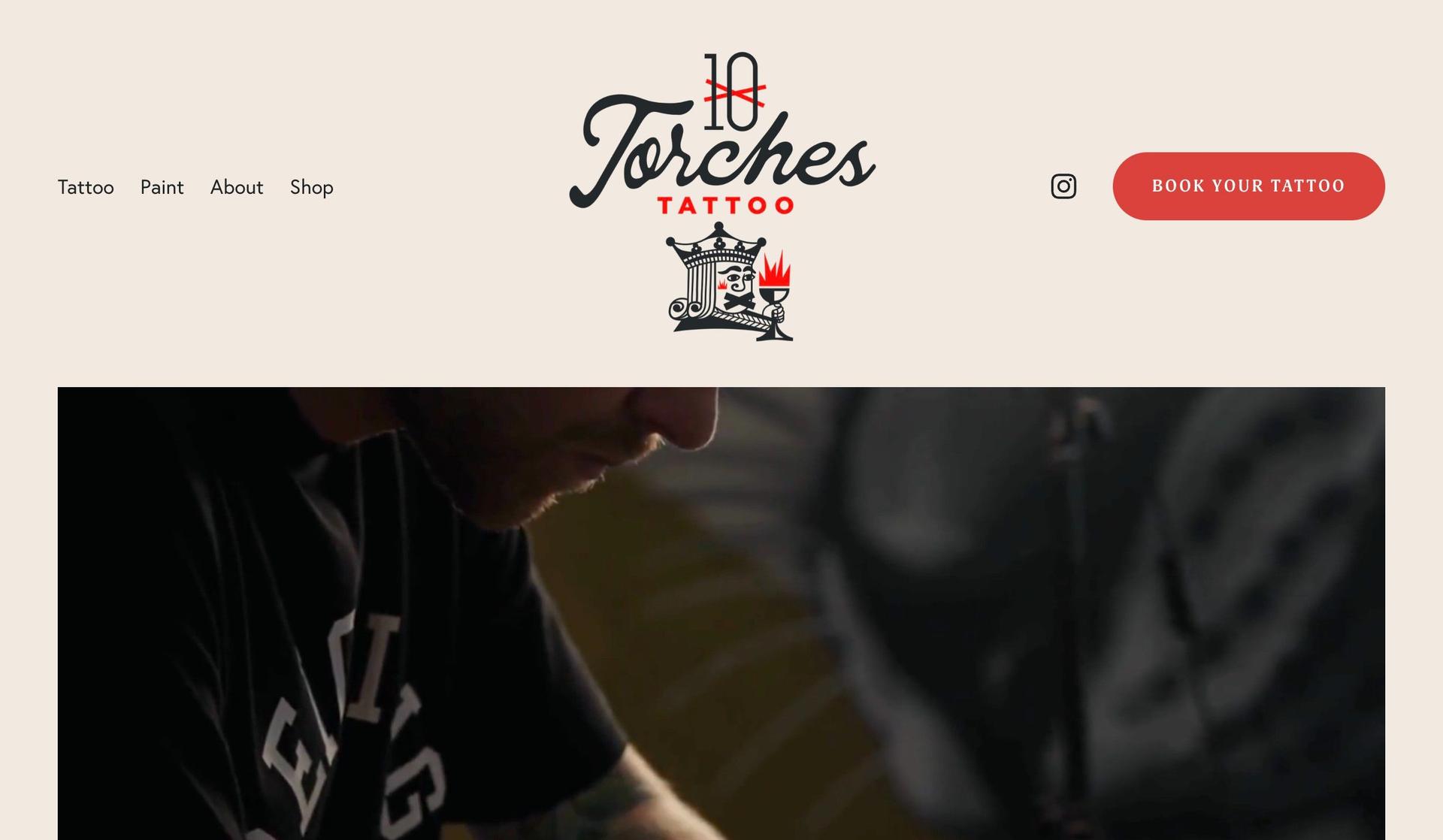 Ten Torches-tattoo website design