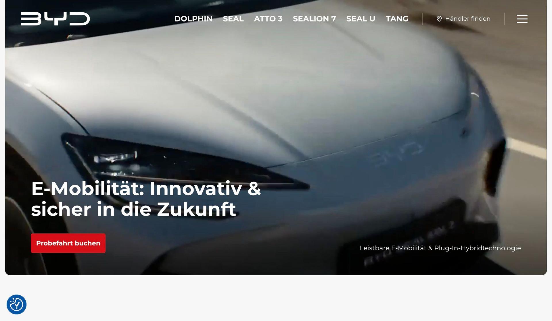 BYD Auto-automotive website design