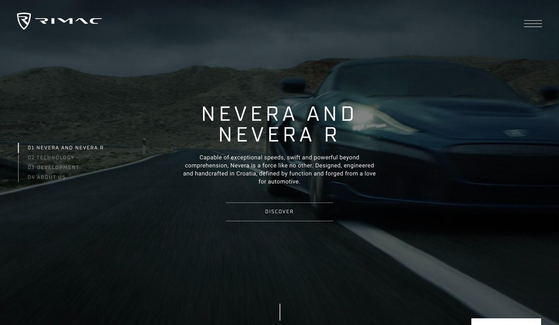 Rimac Automobili-automotive website design