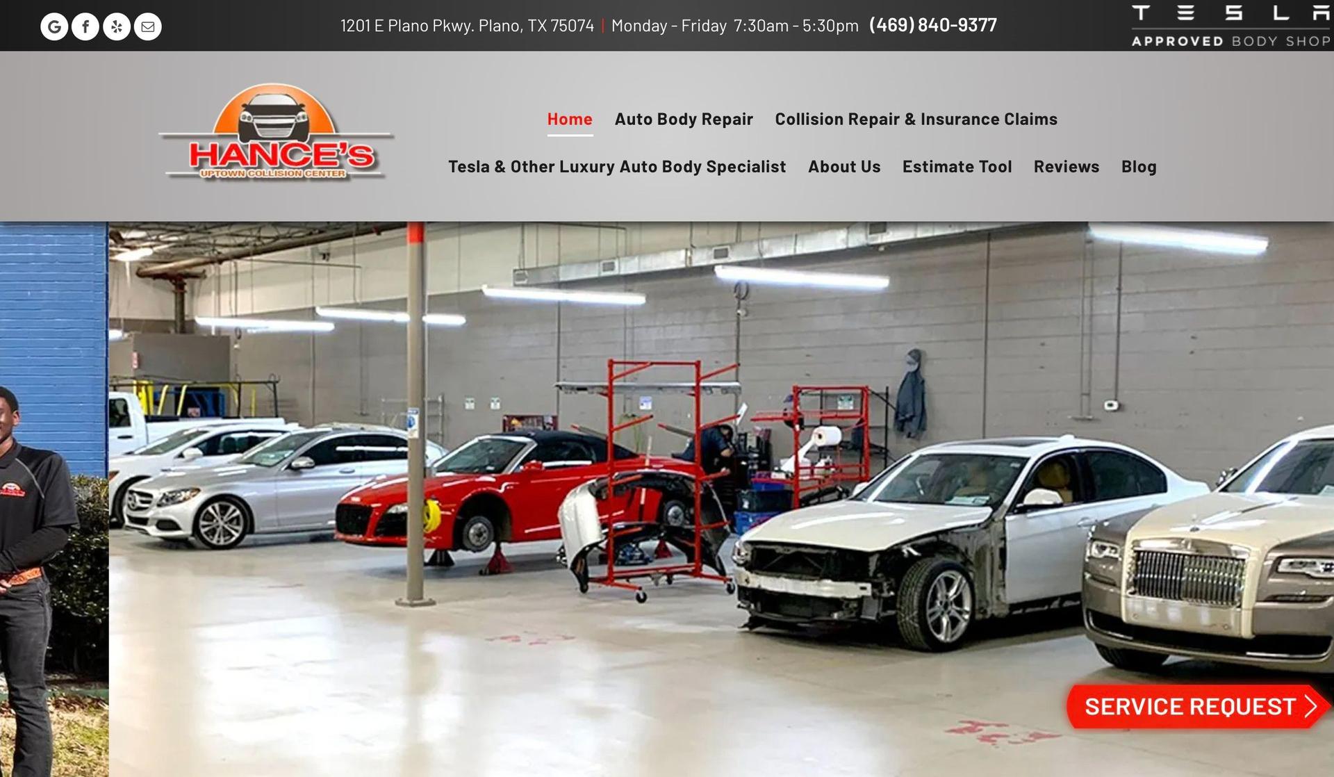 Hance Auto-automotive website design