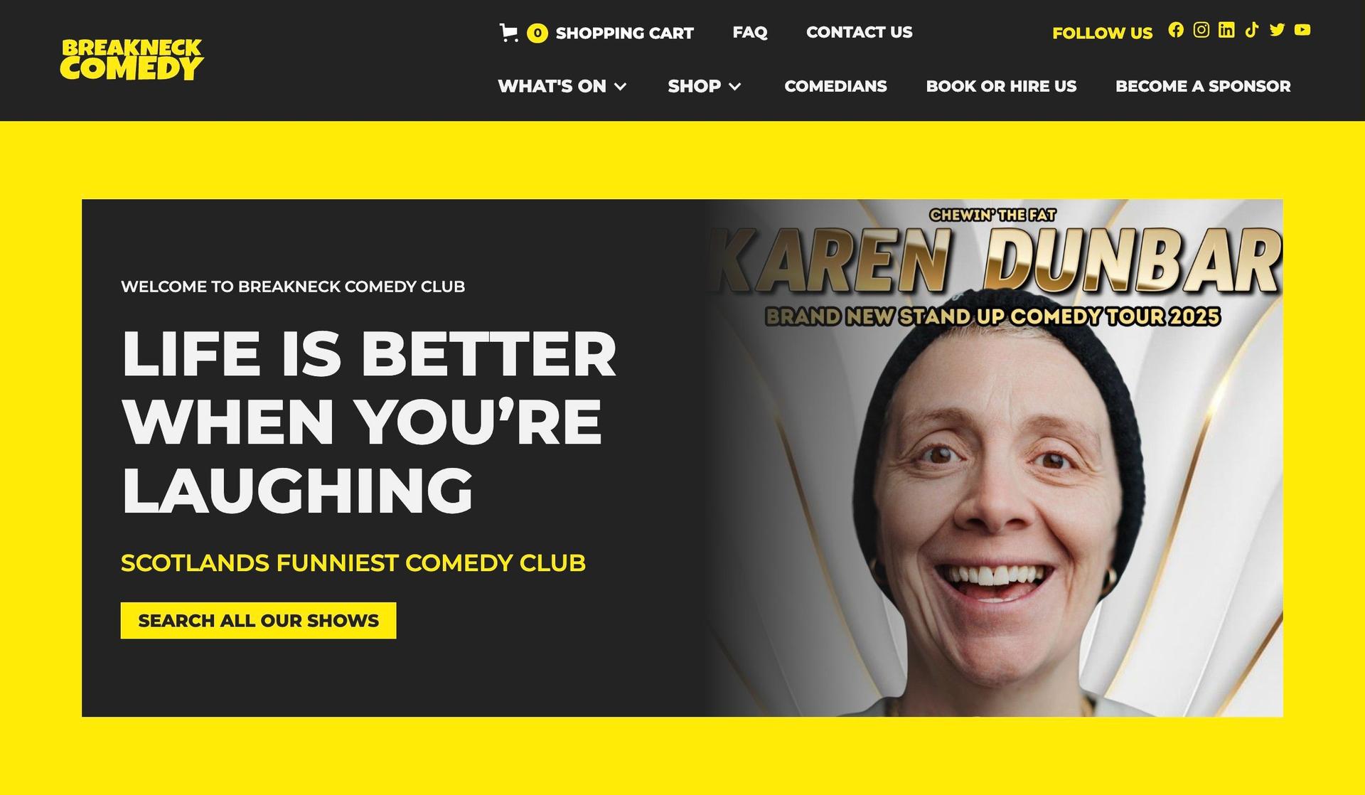 Breakneck Comedy-entertainment website examples