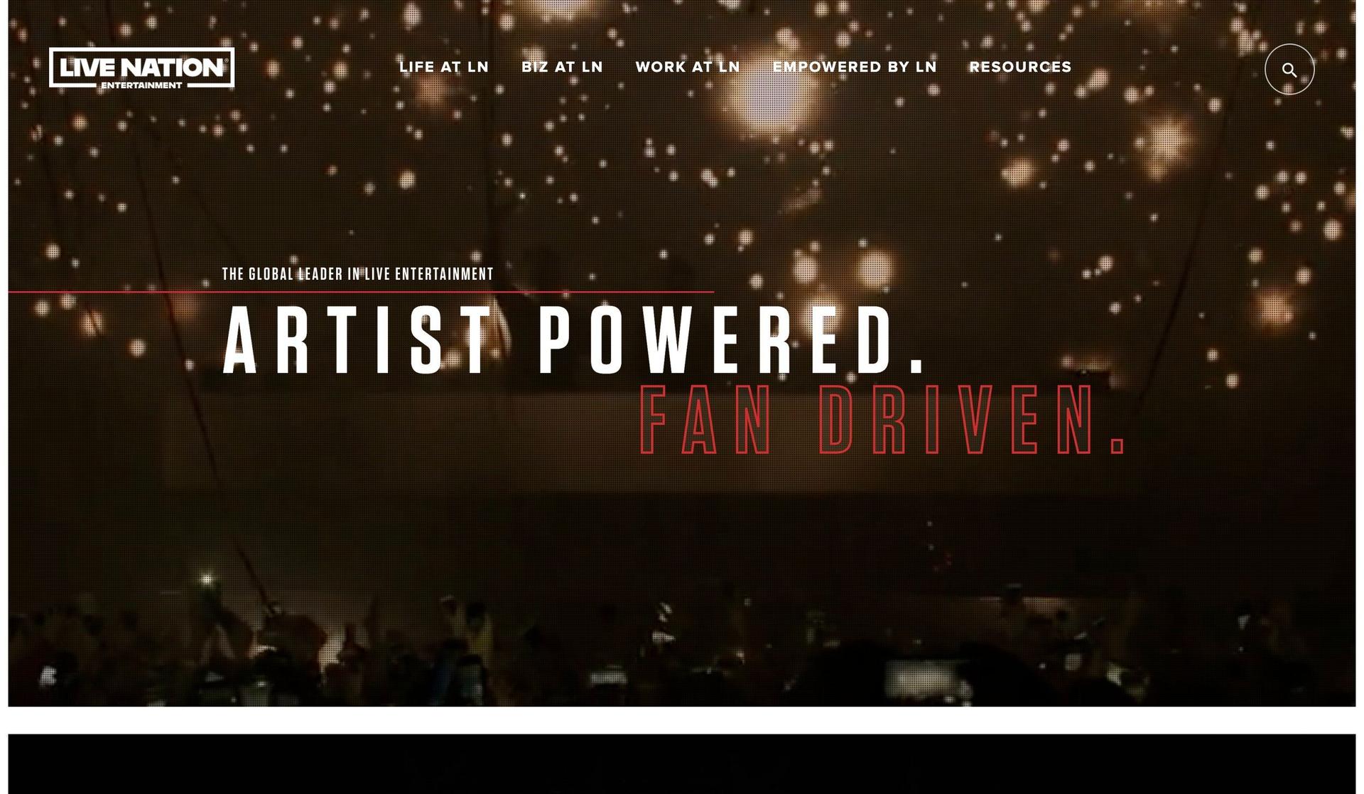 Live Nation Entertainment-entertainment website examples