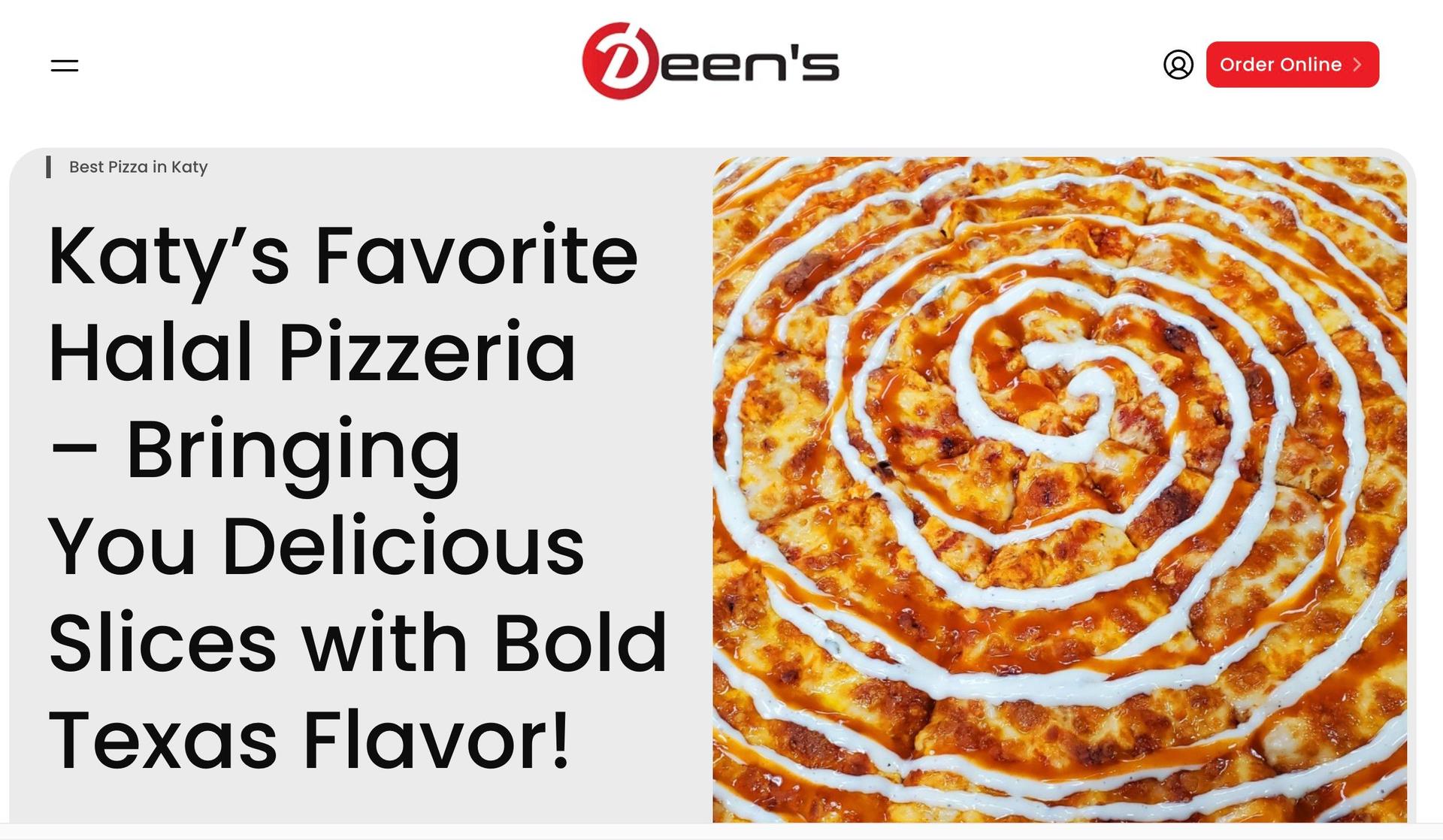Deen's Houston-pizza restaurant websites