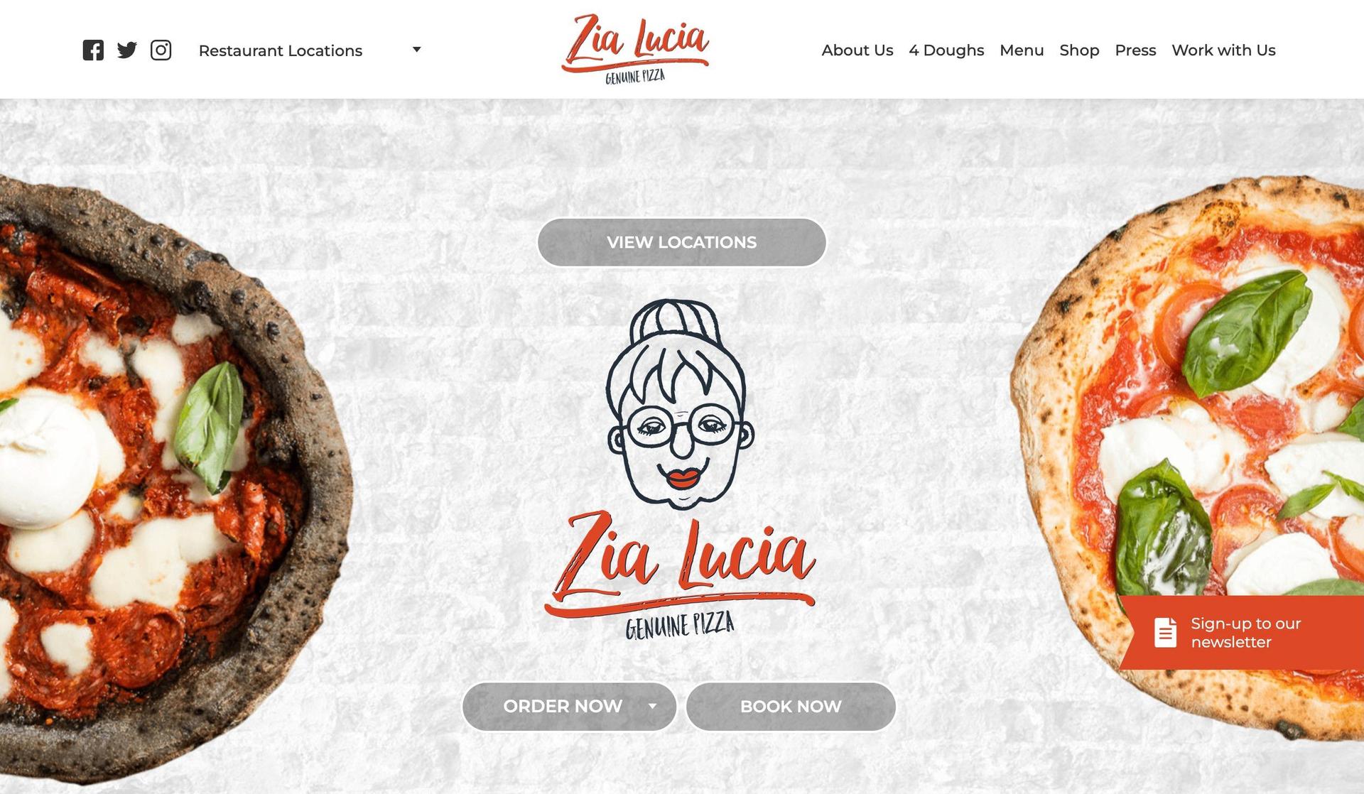 Zia Lucia-pizza restaurant websites