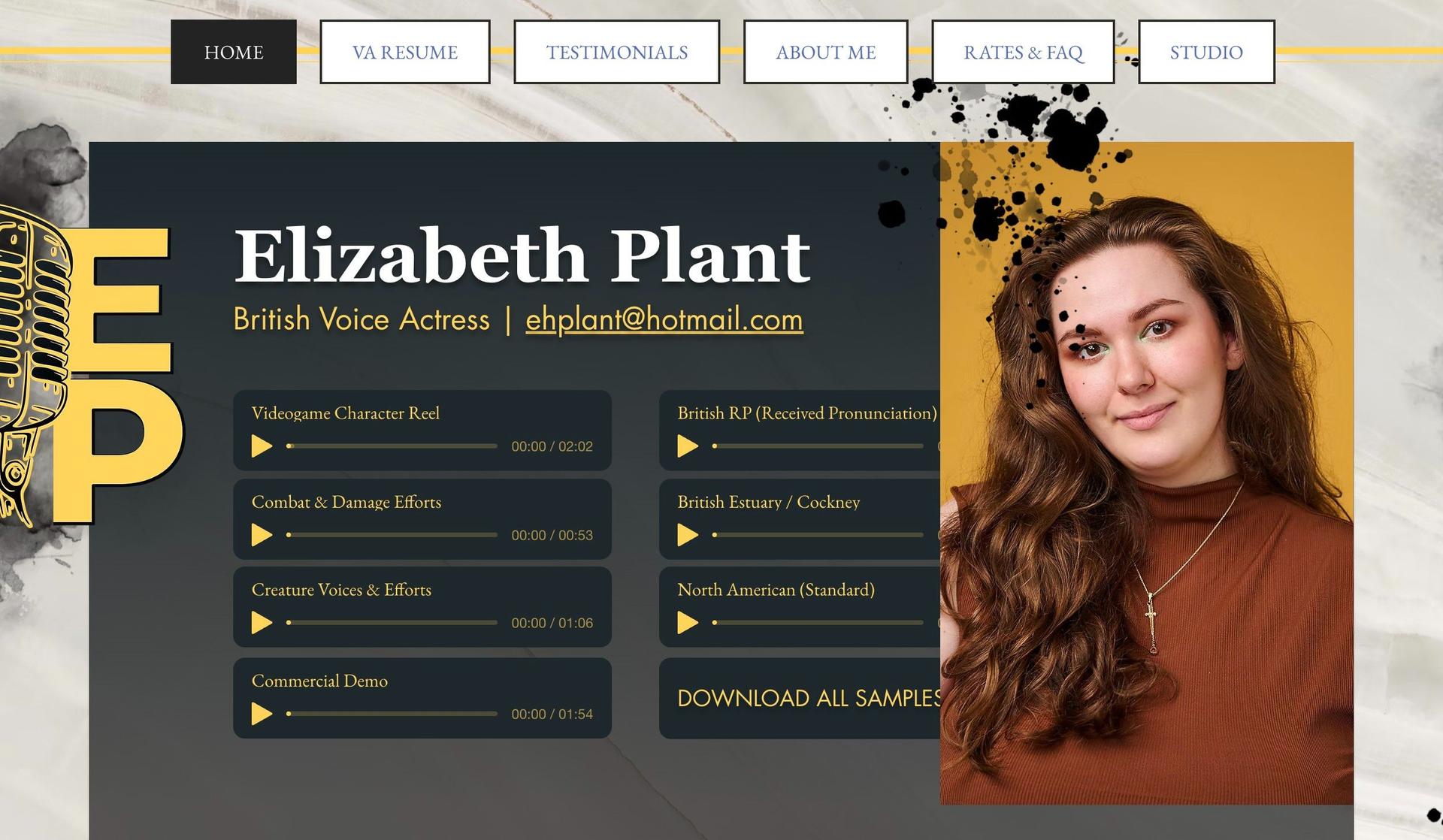 Elizabeth Plant-voice actor websites
