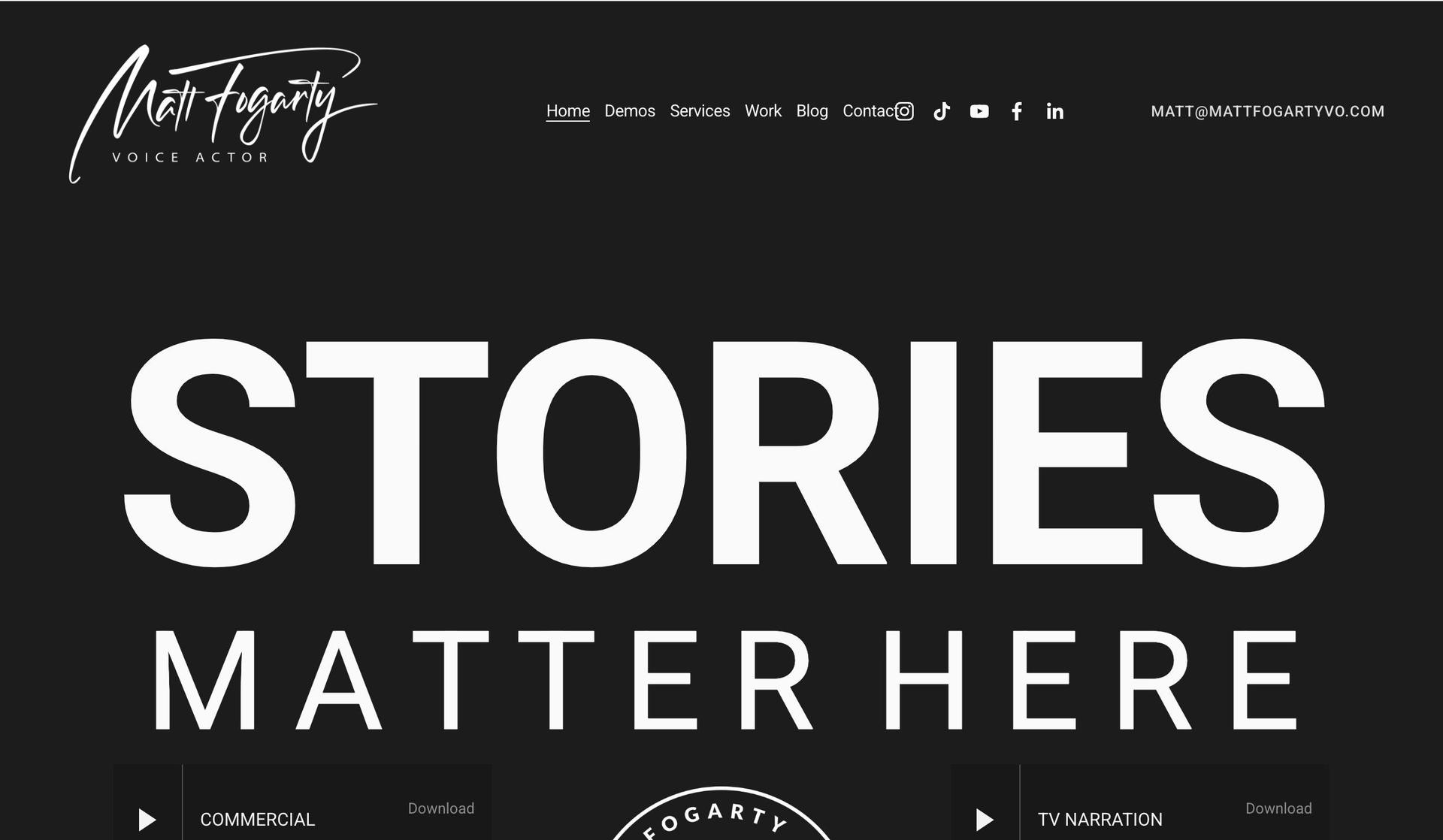 Matt Fogarty-voice actor websites