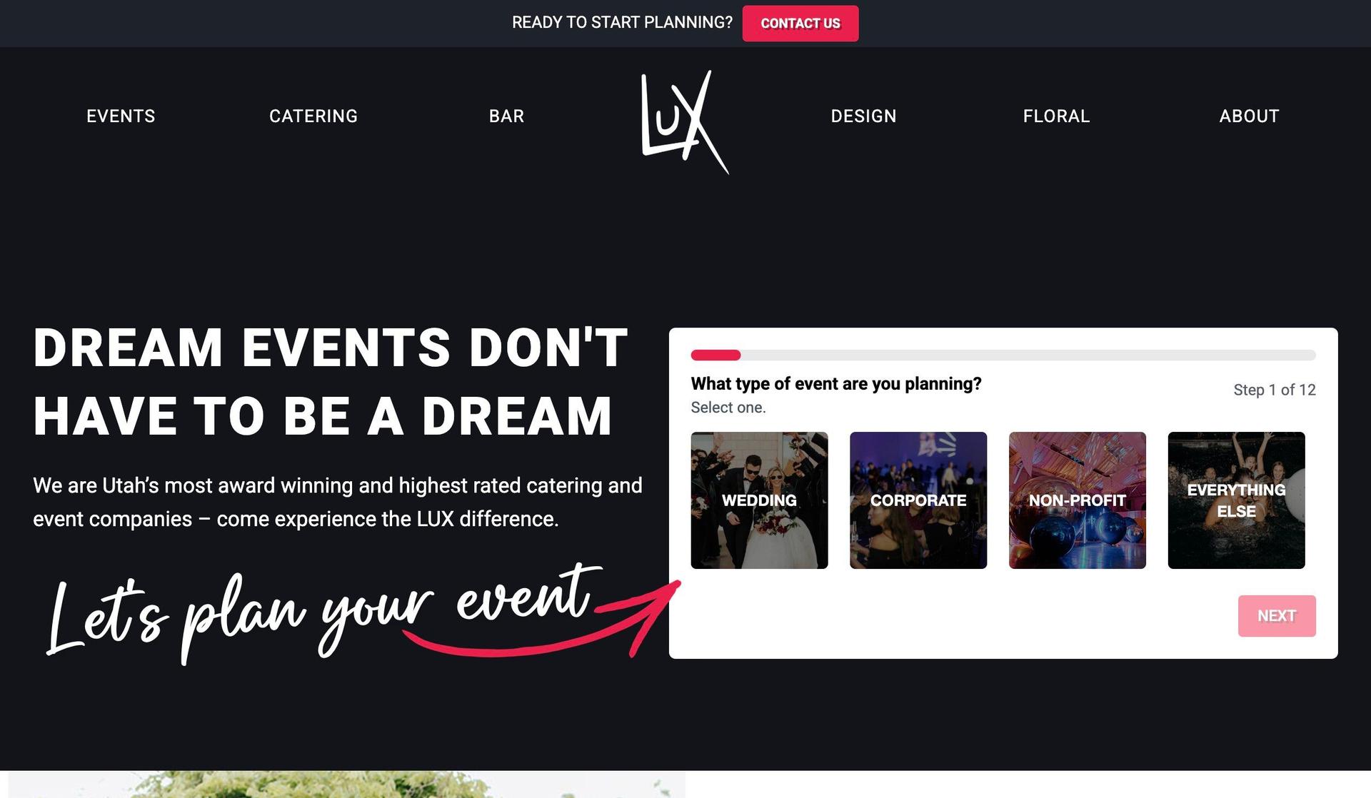 Lux Events-party planner websites