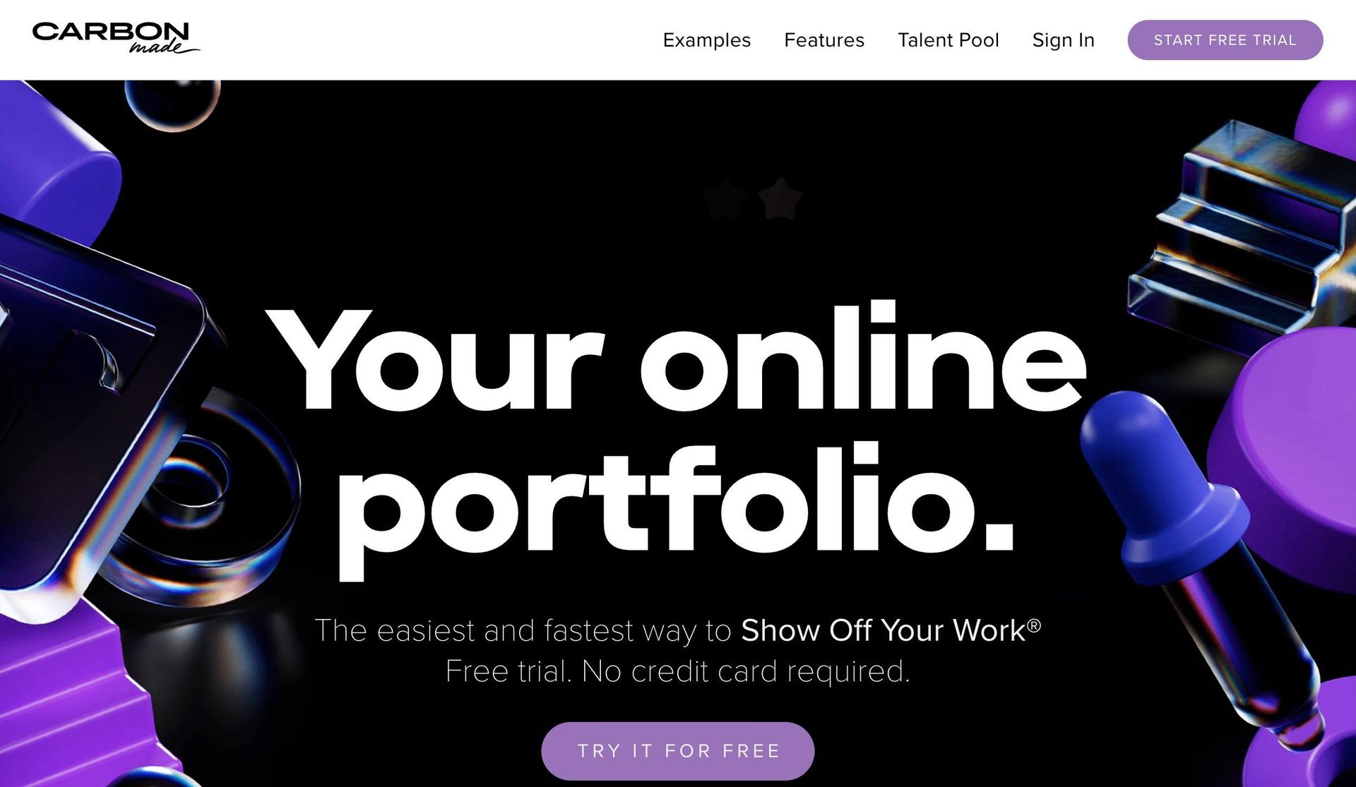 Carbonmade-homepage design examples