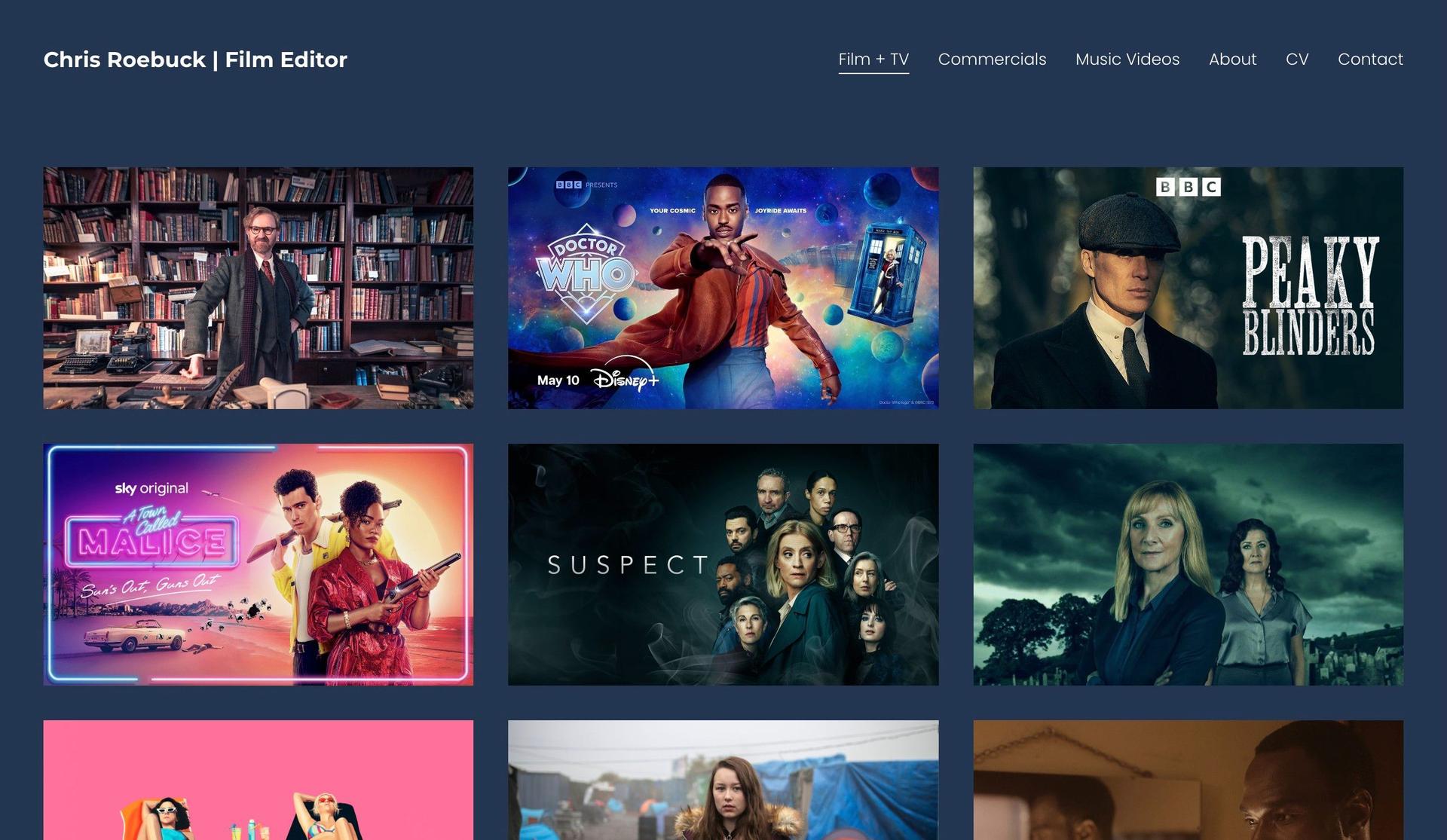Chris Roebuck TV-filmmaker website examples