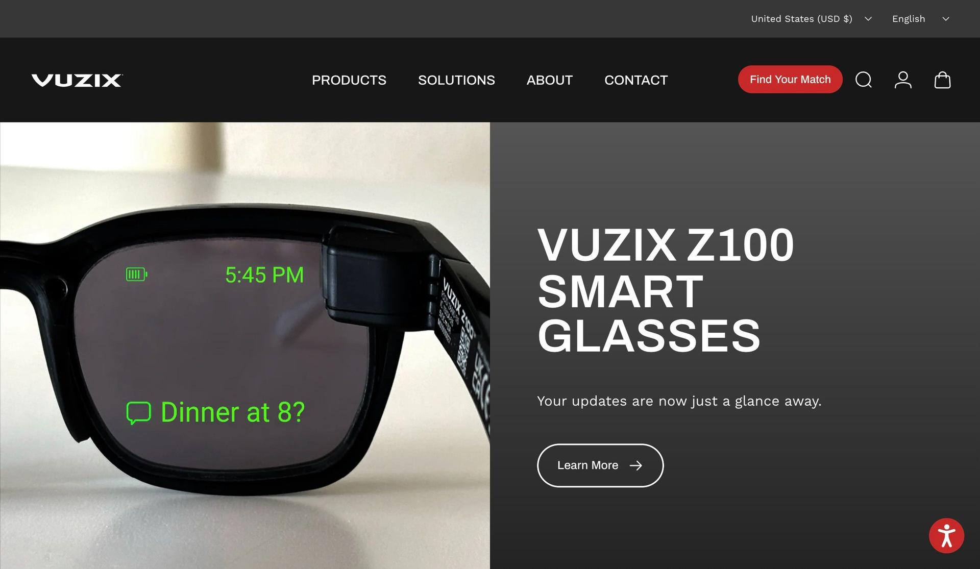 Vuzix-examples of accessible websites