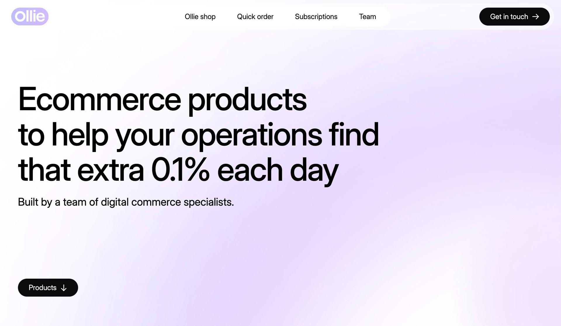 Ollie-examples of glassmorphism websites