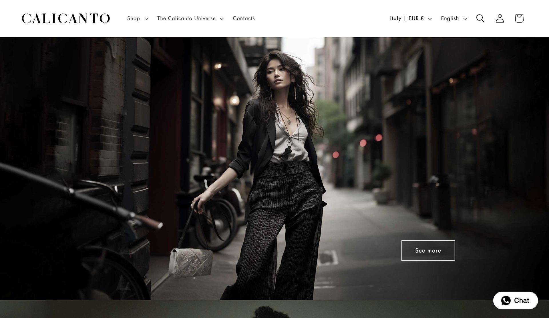 Calicanto Luxury Bags-elegant website design examples
