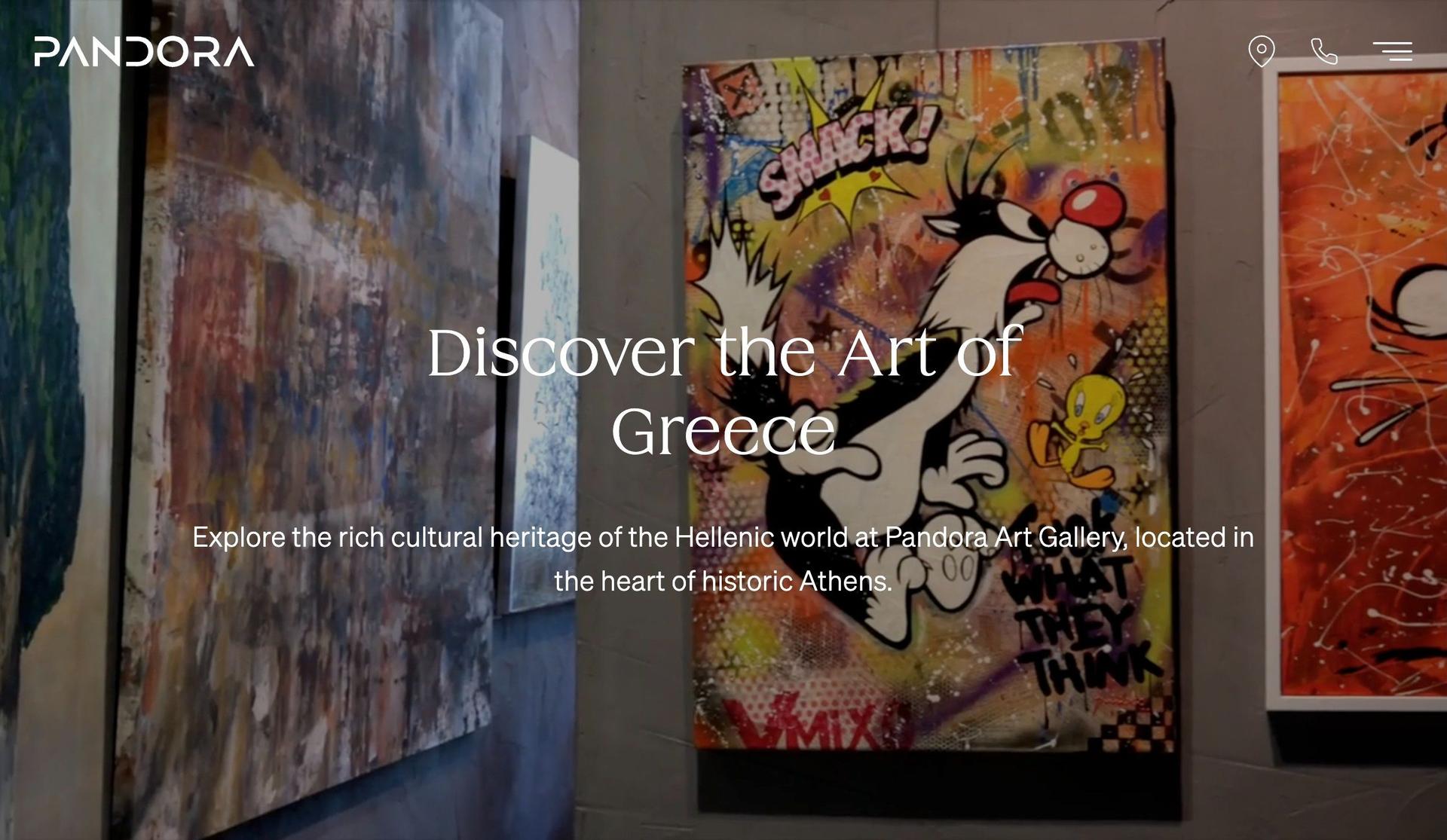Pandora-art gallery website examples