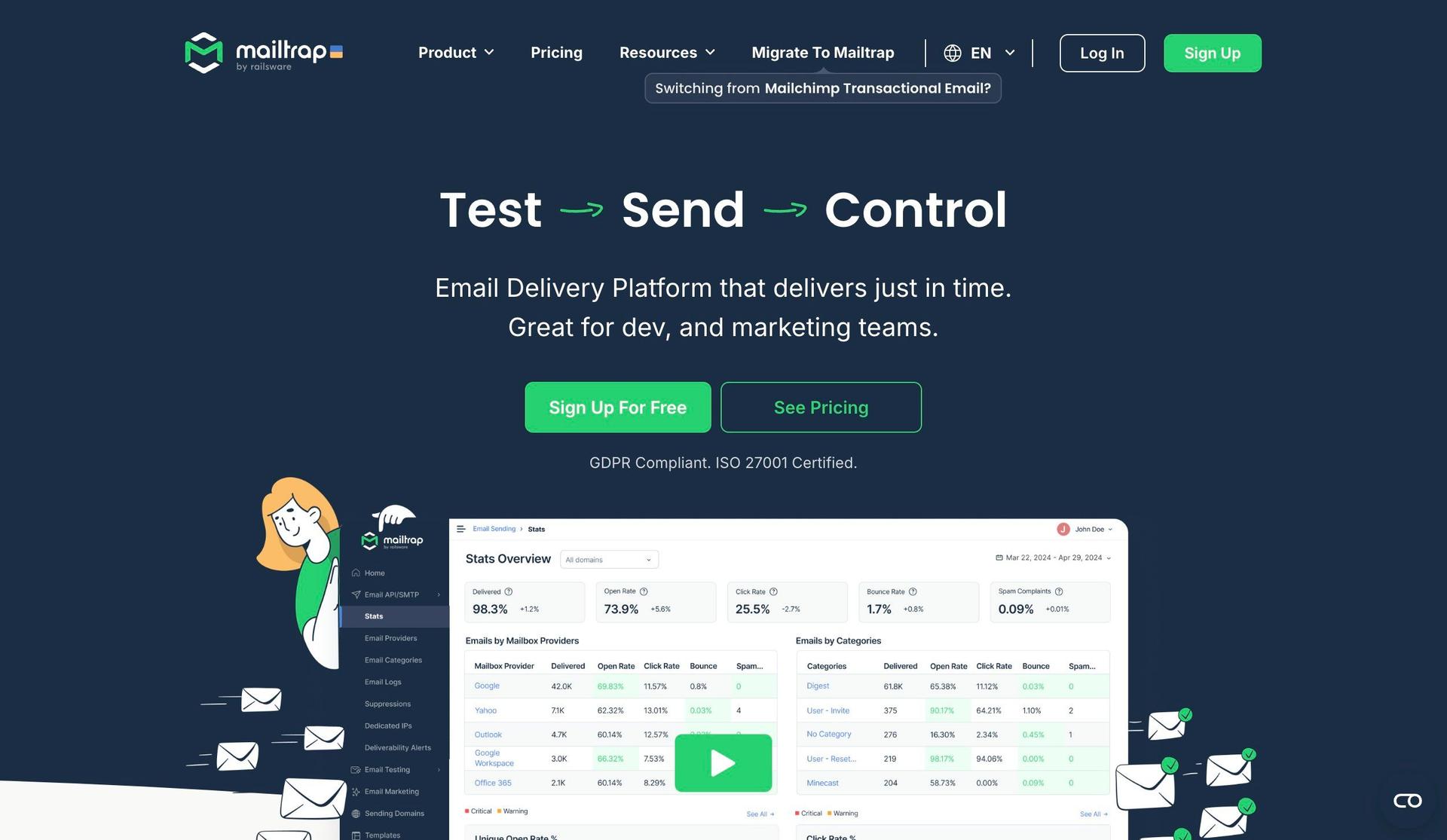 Mailtrap-static website examples