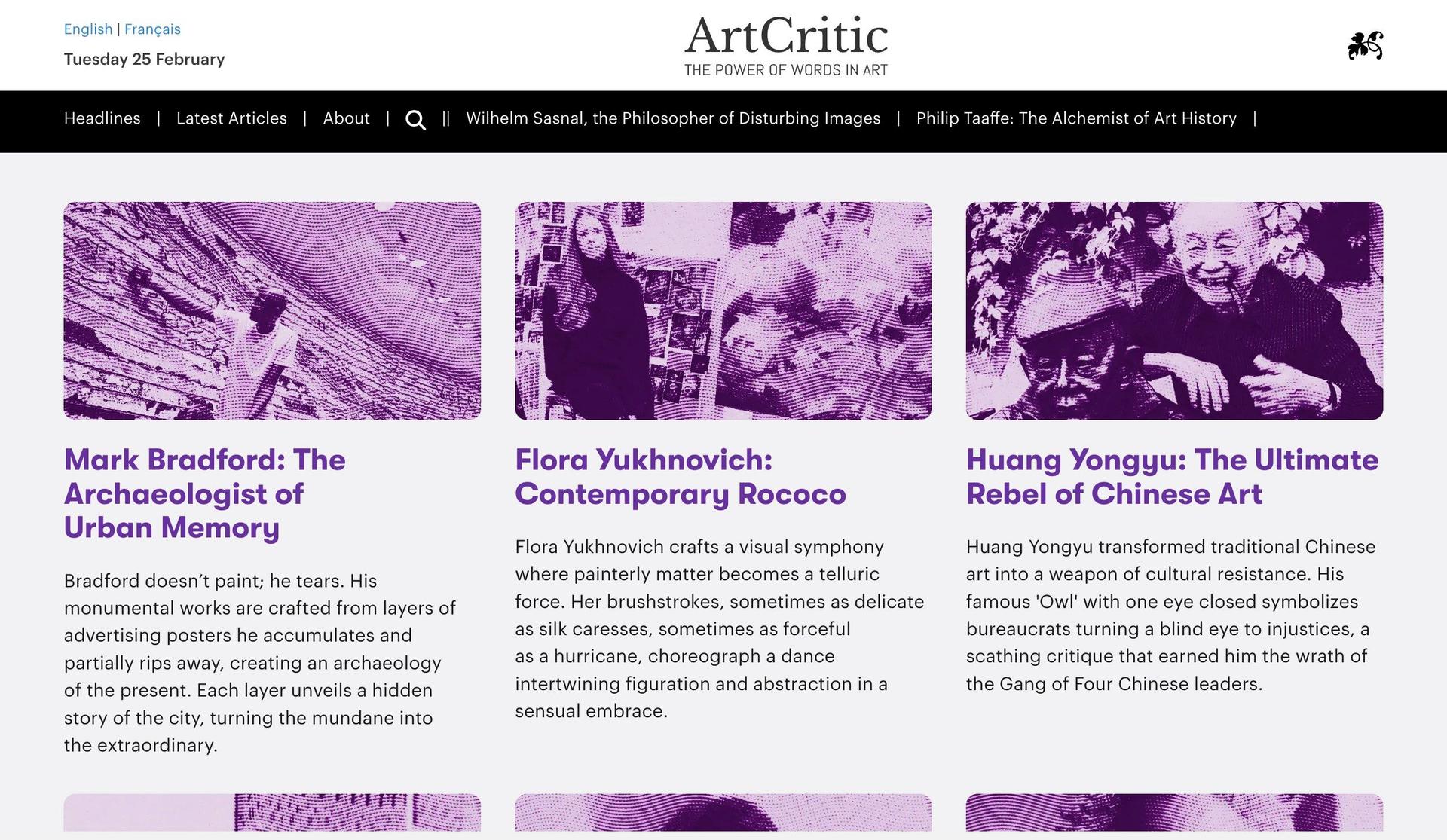 Art Critic-static website examples