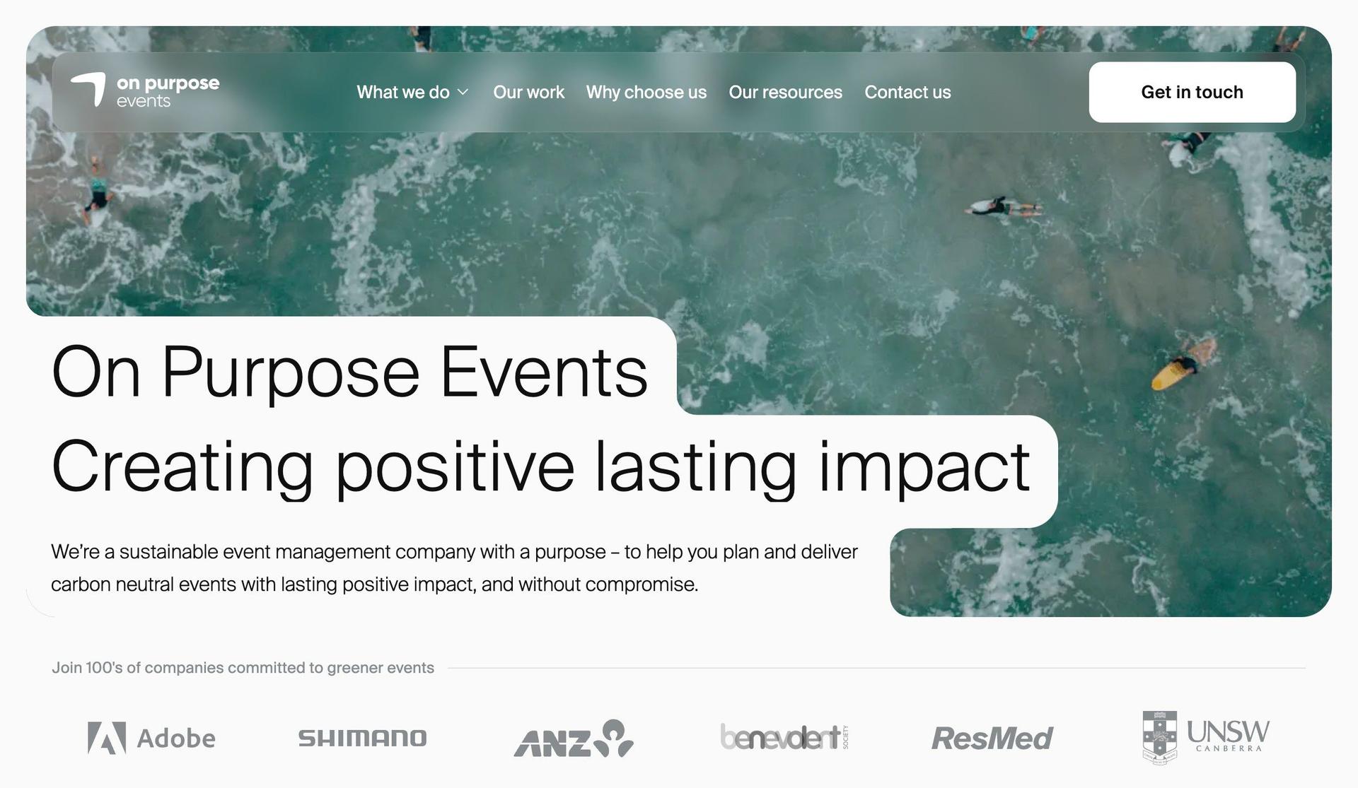 On Purpose Events-informational websites