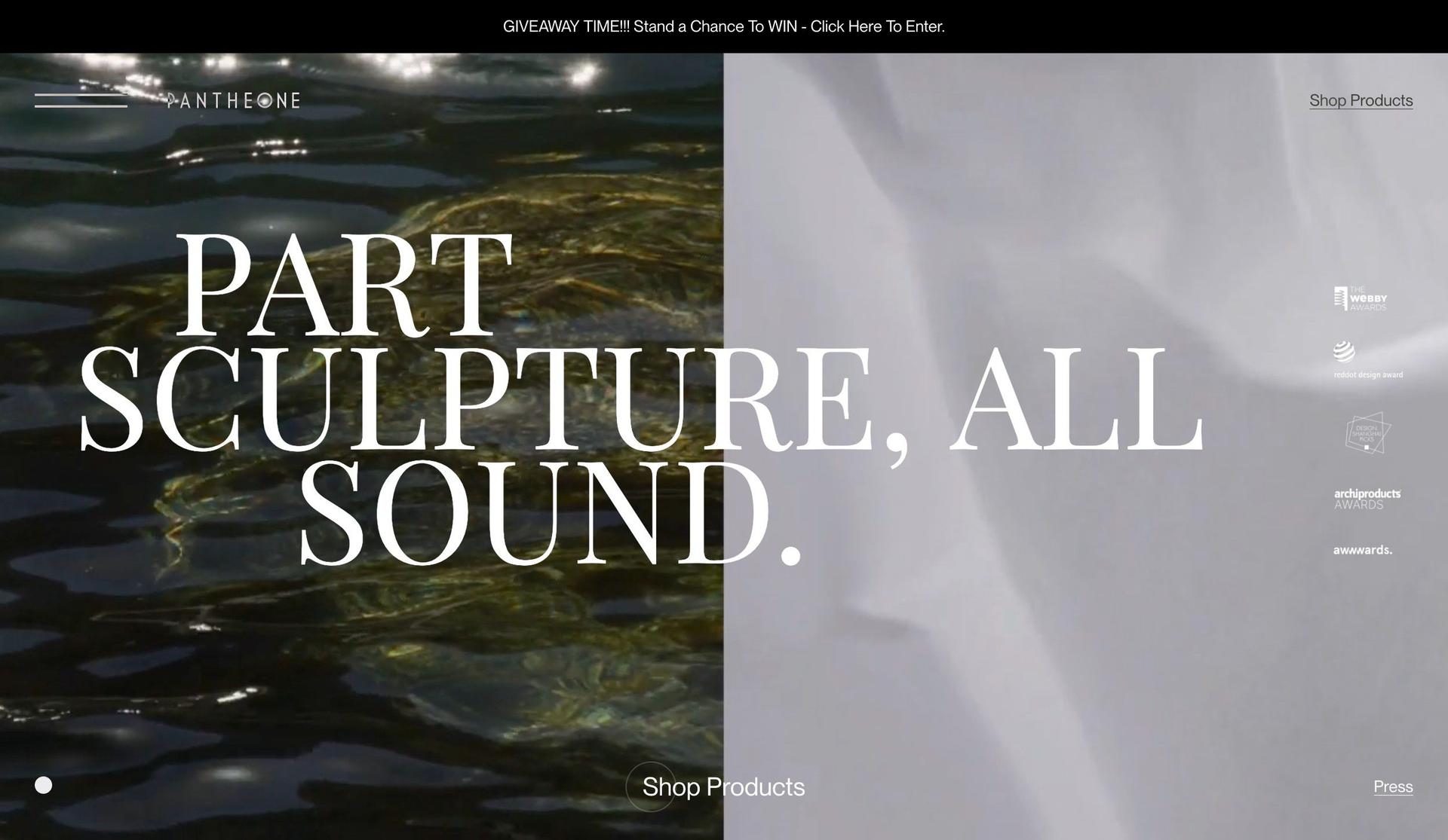 Pantheone Audio-responsive web design examples