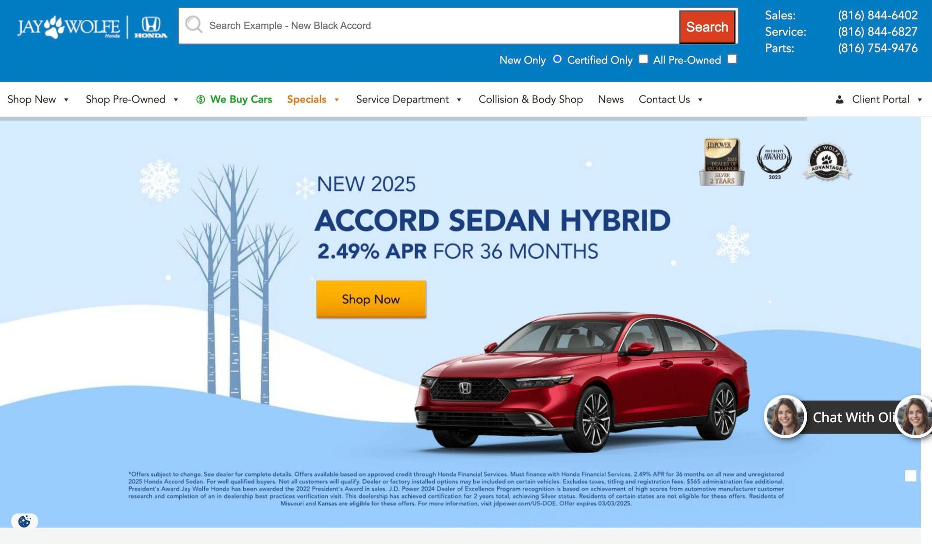 Jay Wolfe Honda-car dealership websites