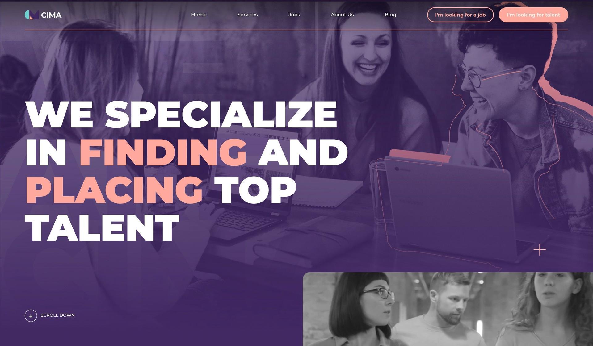 Cima Staffing-recruitment website designs