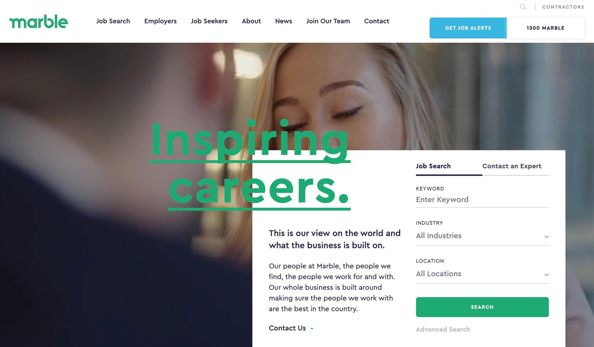 Marble-recruitment website designs