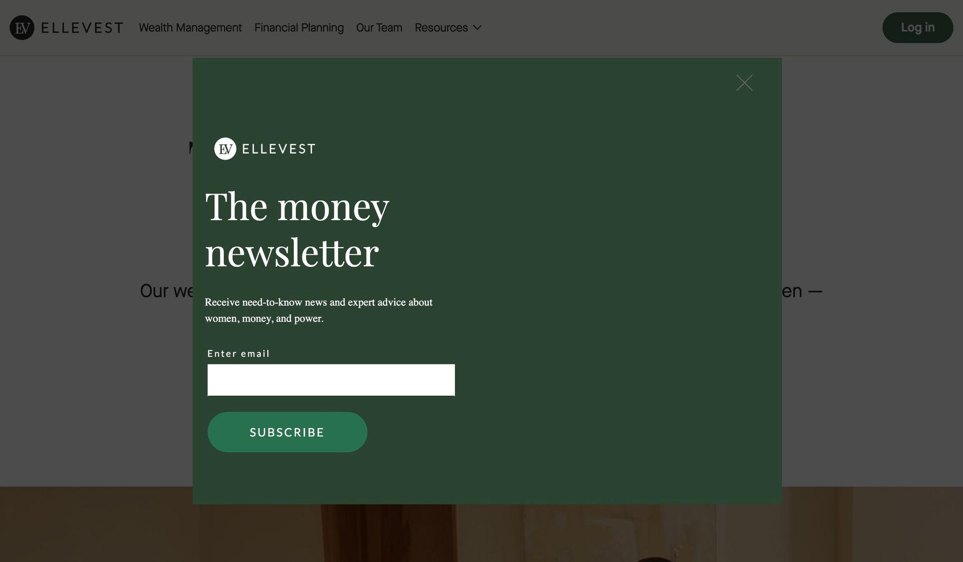 Ellevest-financial services website designs