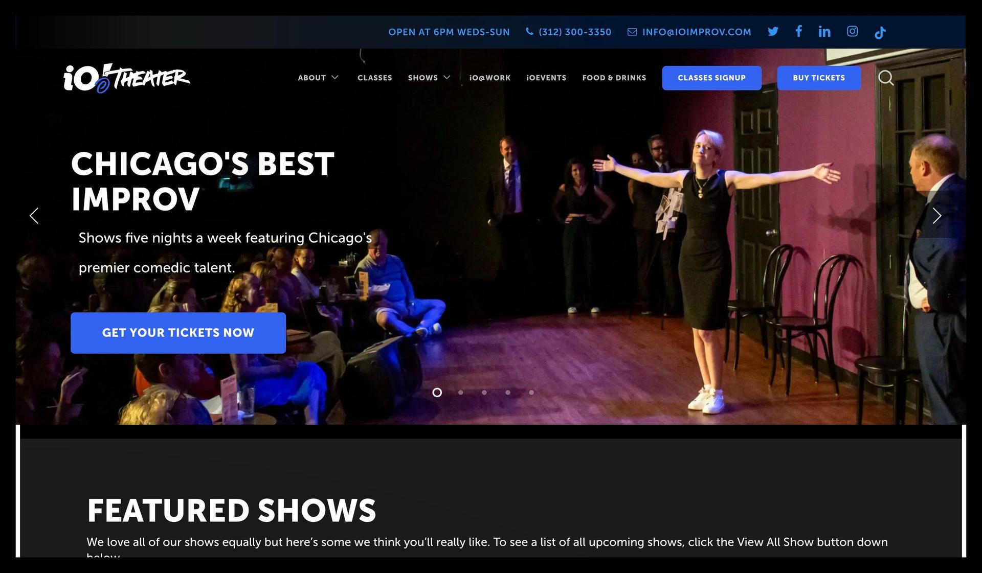 iO Improv-hostinger website examples