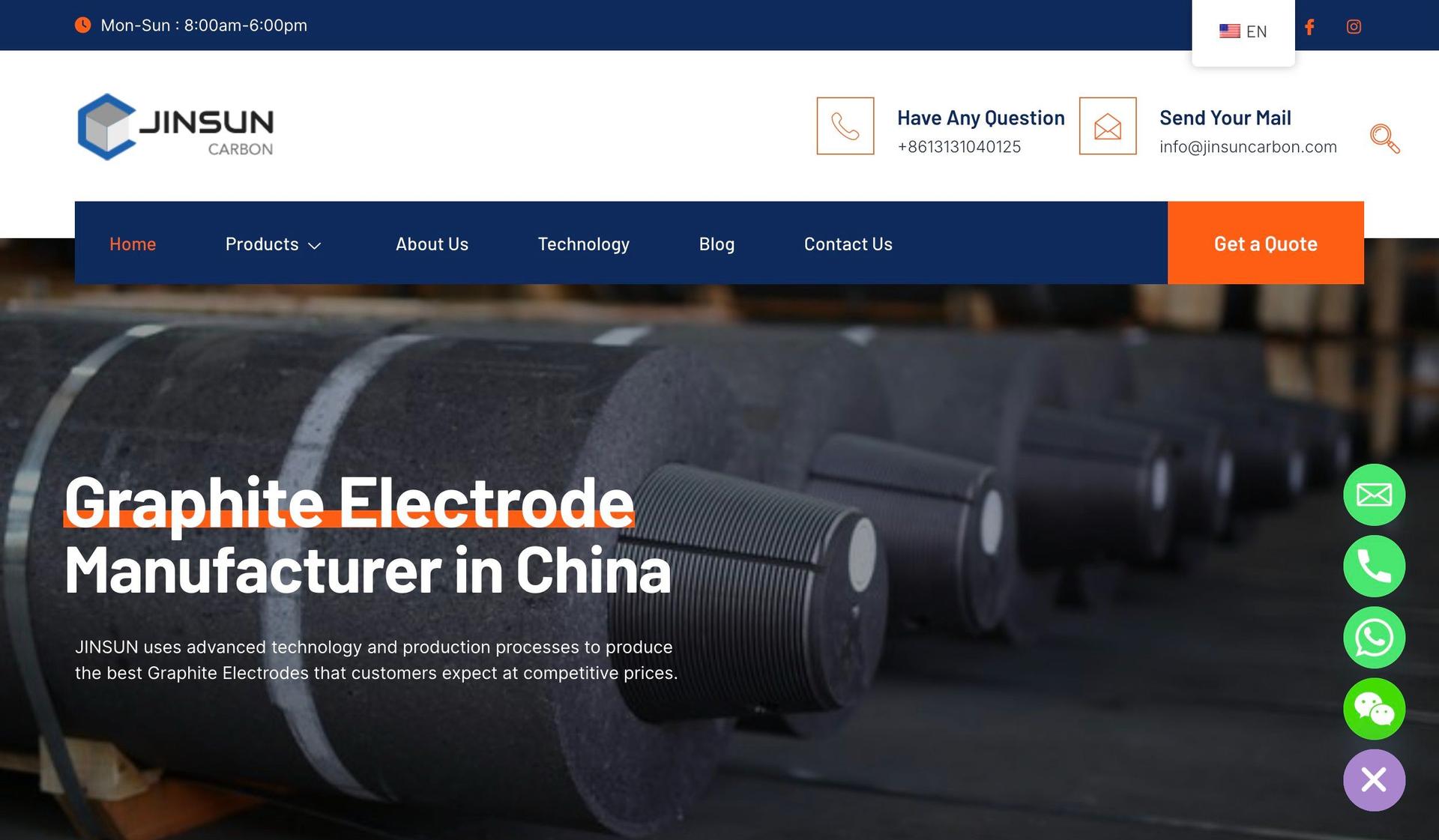 Jinsun Carbon-hostinger website examples