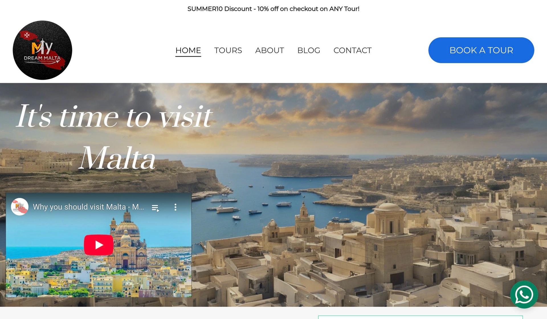 My Dream Malta-hostinger website examples