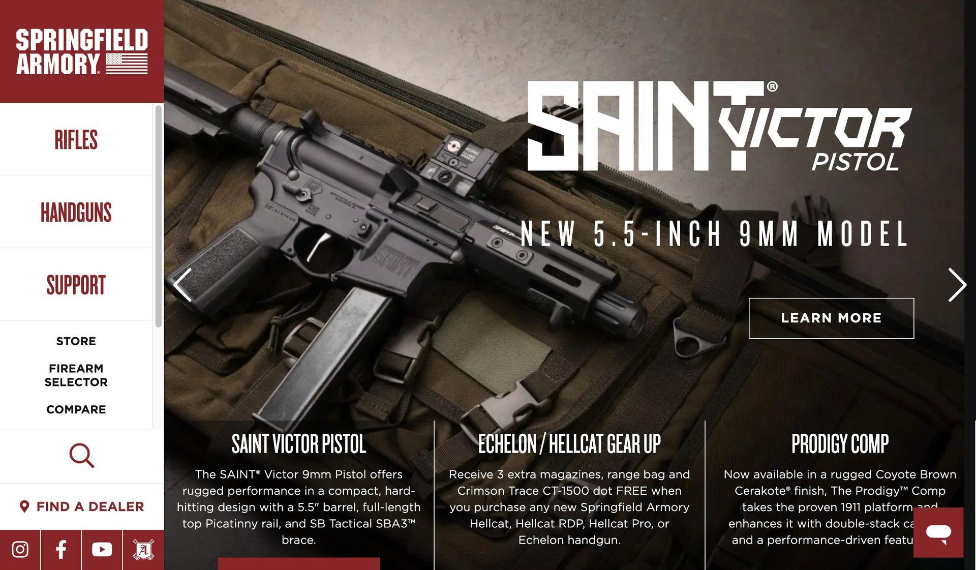 Springfield Armory-examples of bigcommerce stores