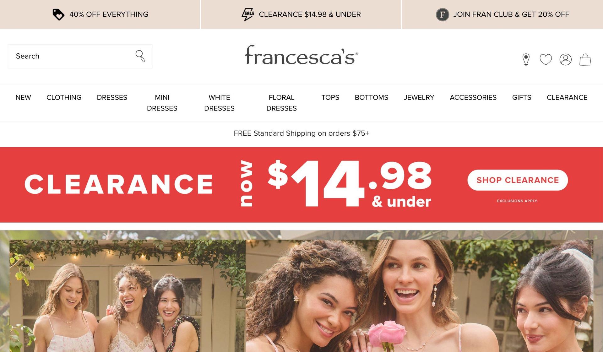 Francesca's-examples of bigcommerce stores