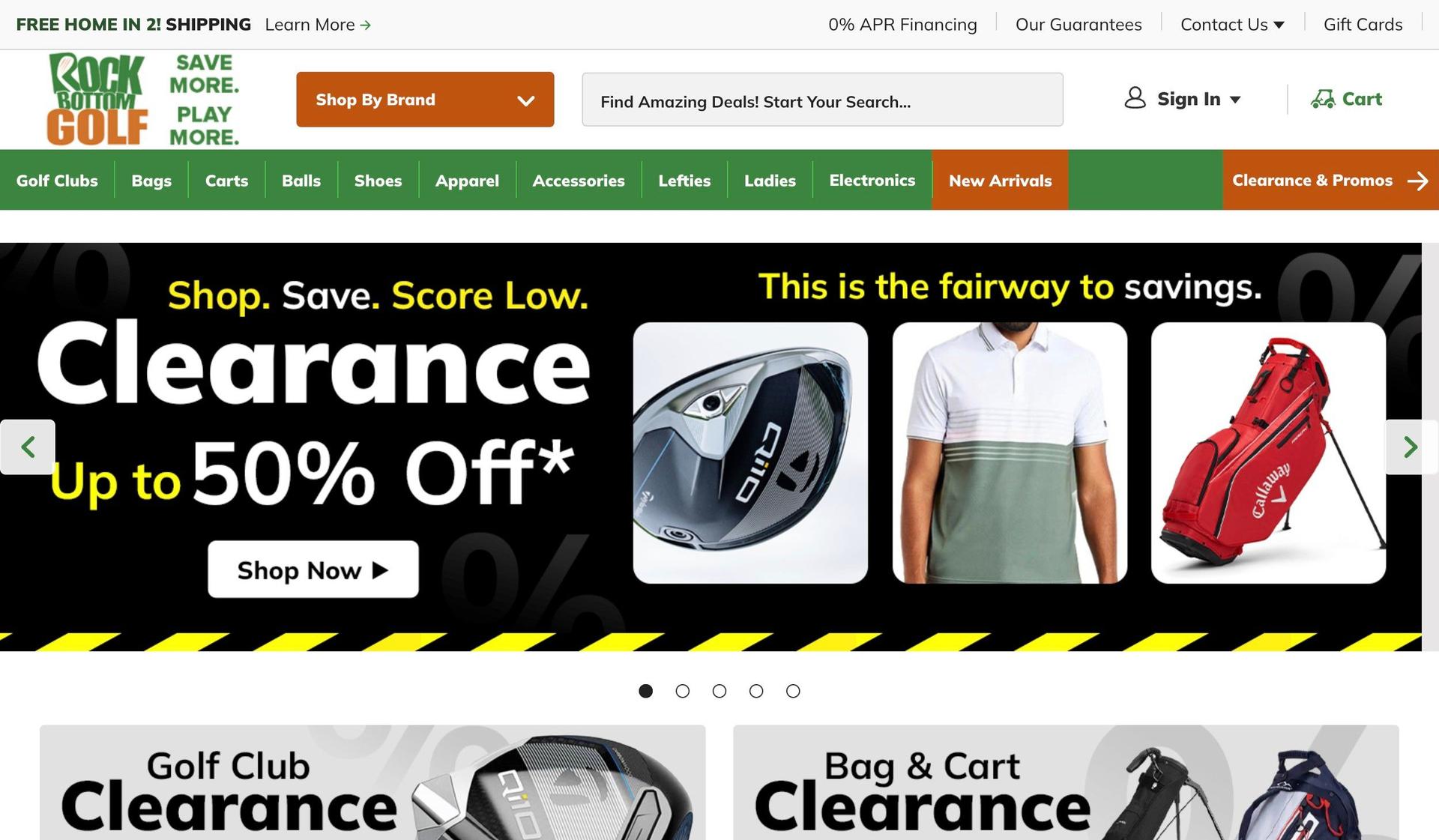 Rock Bottom Golf-examples of bigcommerce stores