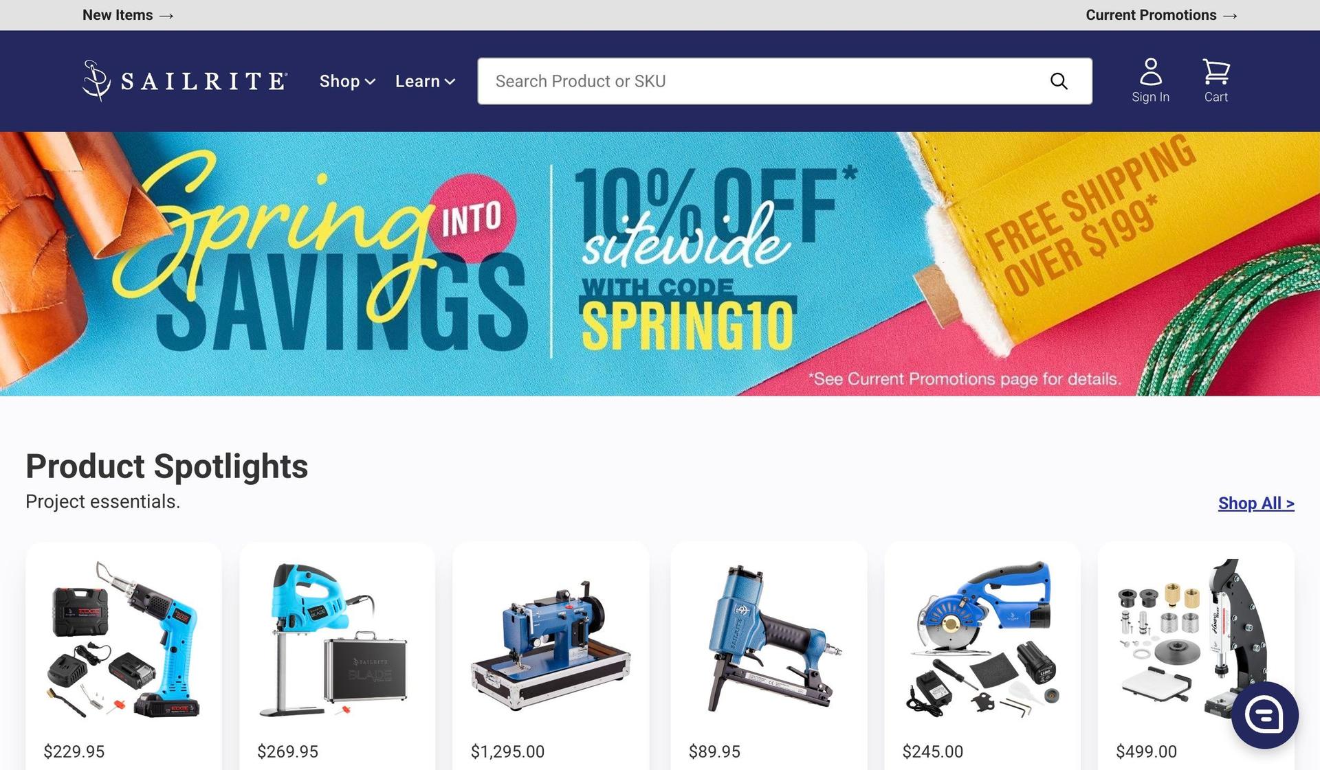 Sailrite-examples of bigcommerce stores